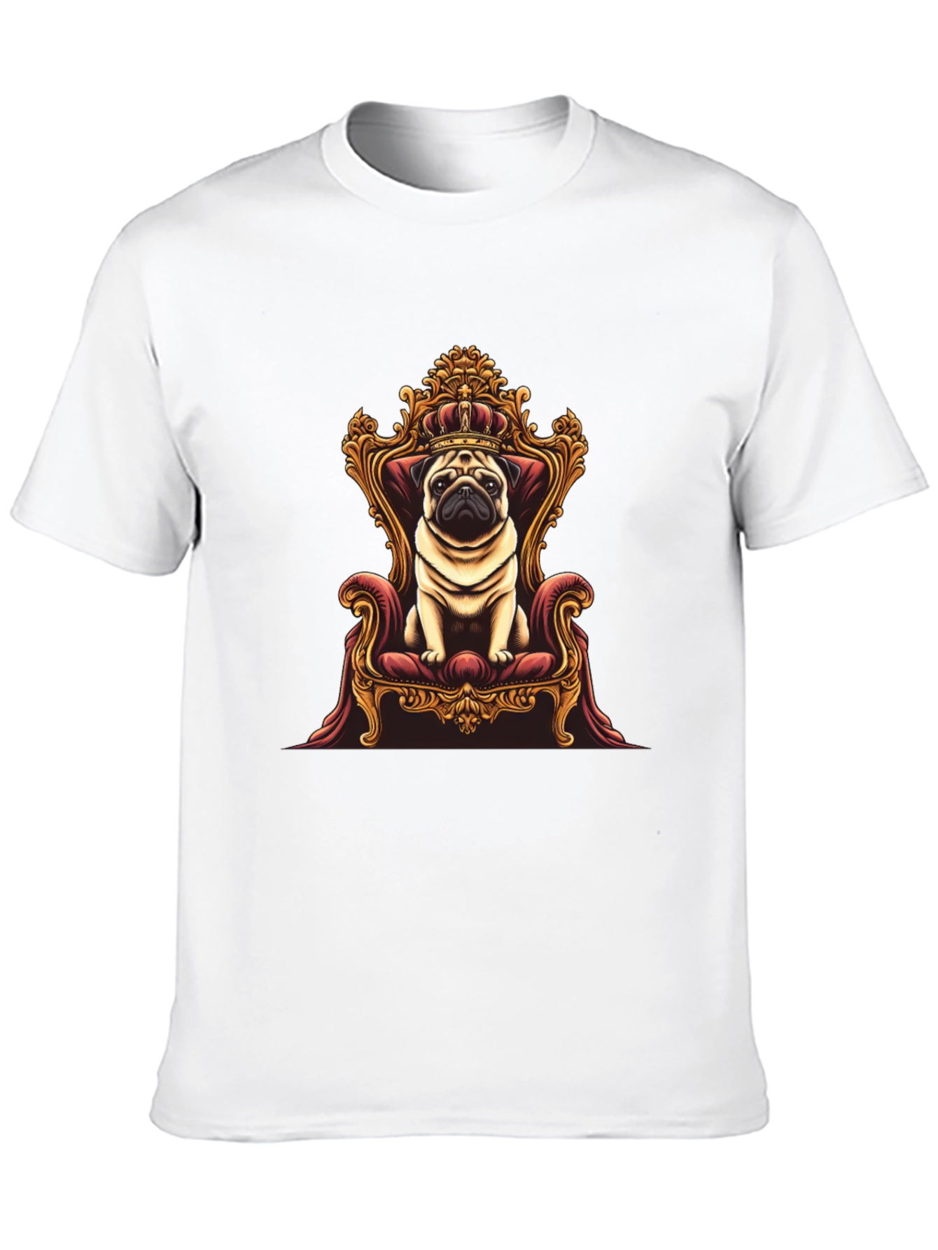 Pug King T-Shirt - Royal Pet Graphic Tee
