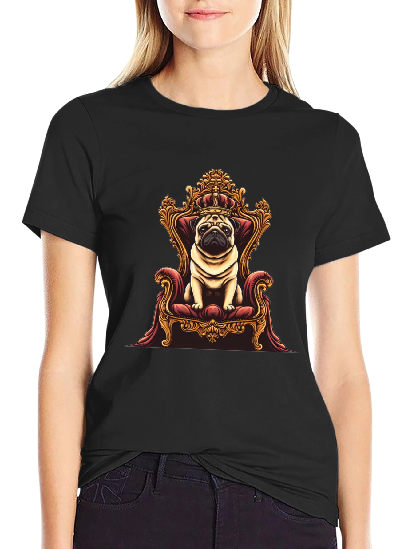 Pug King T-Shirt - Royal Pet Graphic Tee
