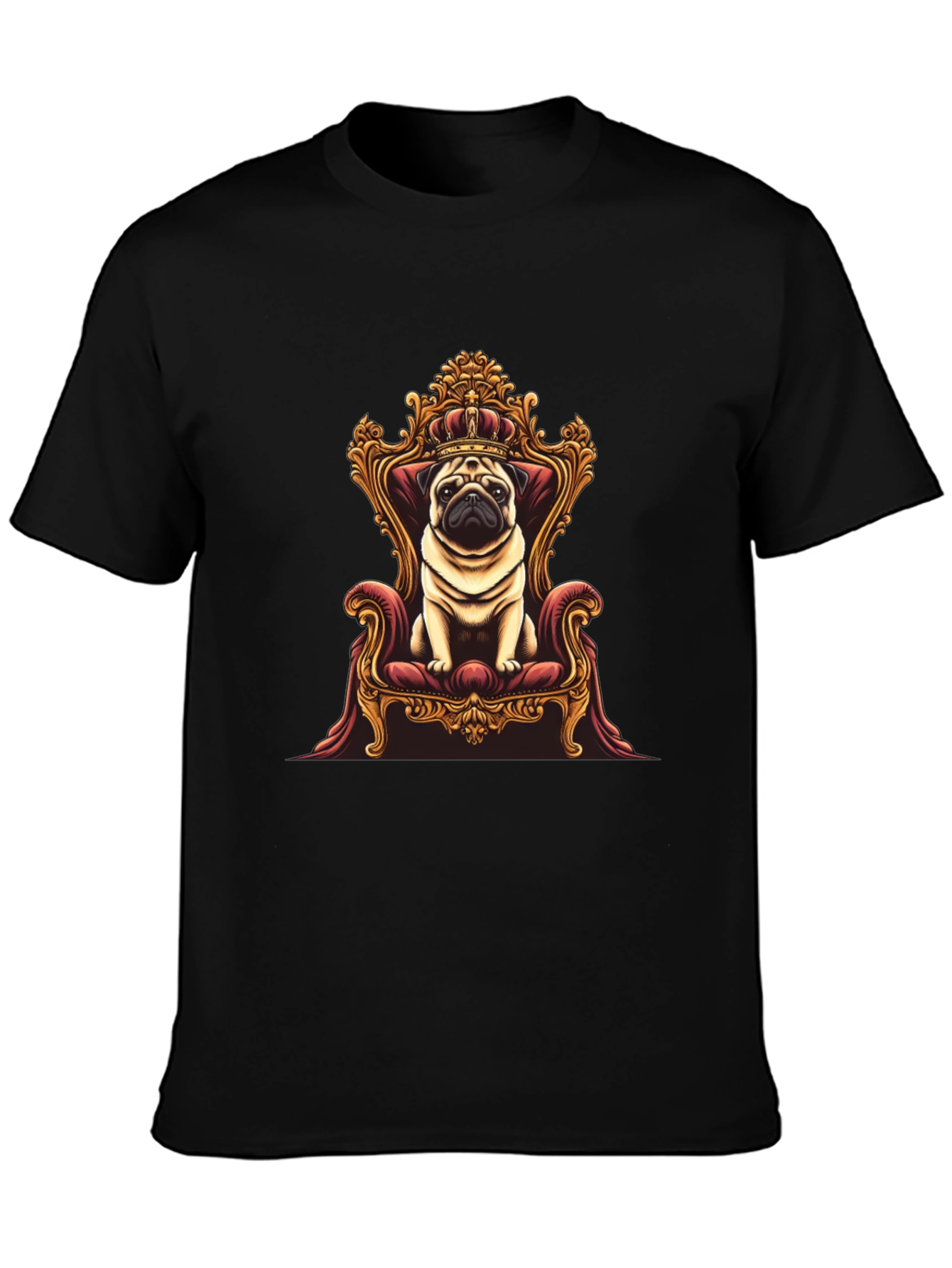 Pug King T-Shirt - Royal Pet Graphic Tee