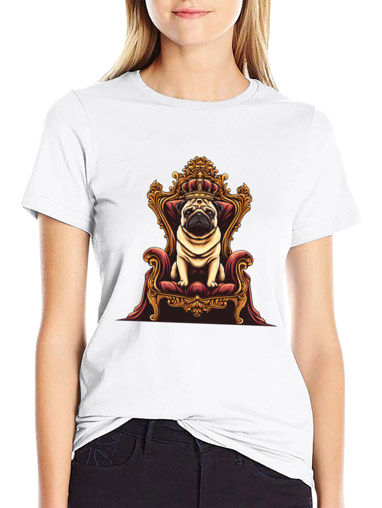 Pug King T-Shirt - Royal Pet Graphic Tee