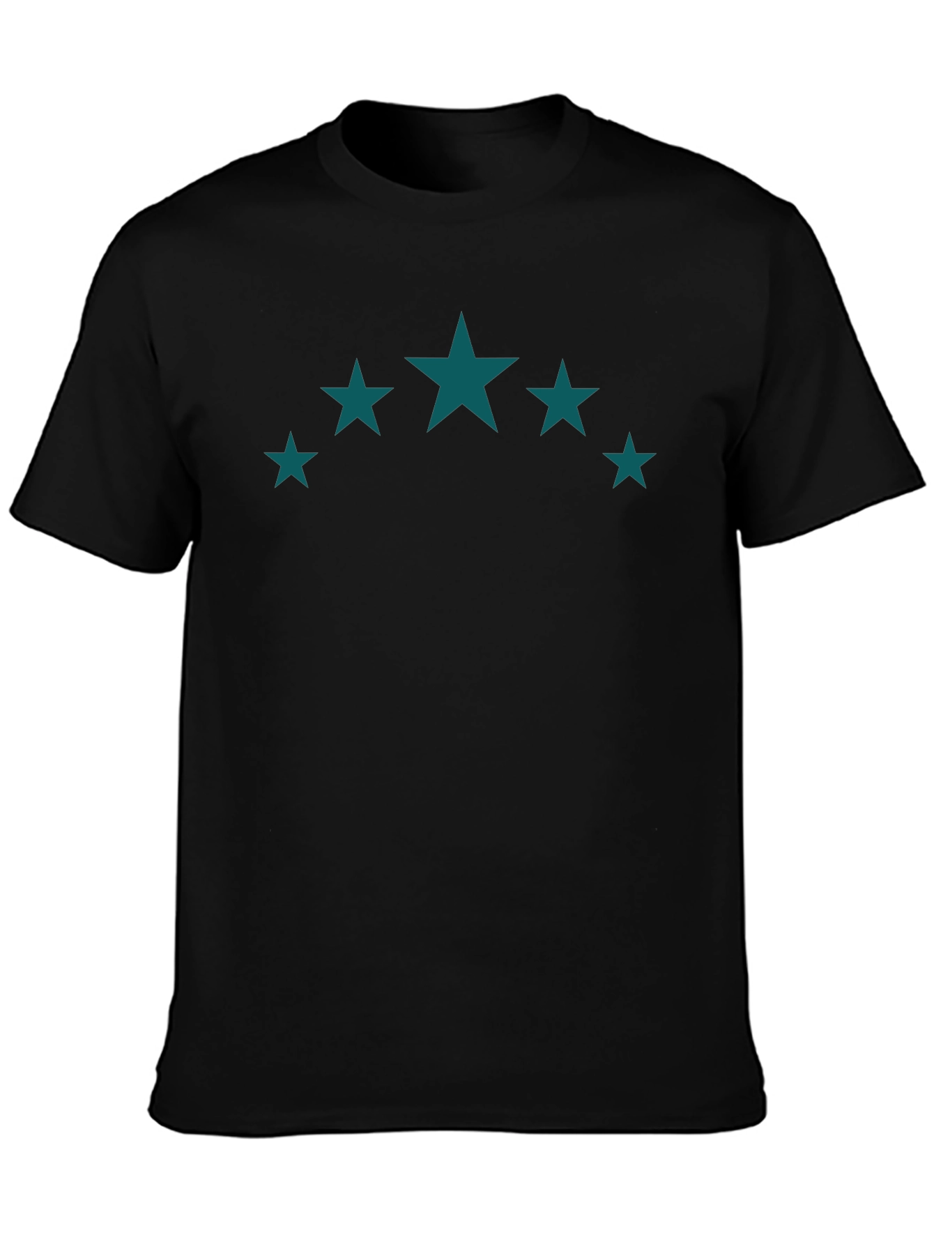 Black Tee with Teal Star Graphic