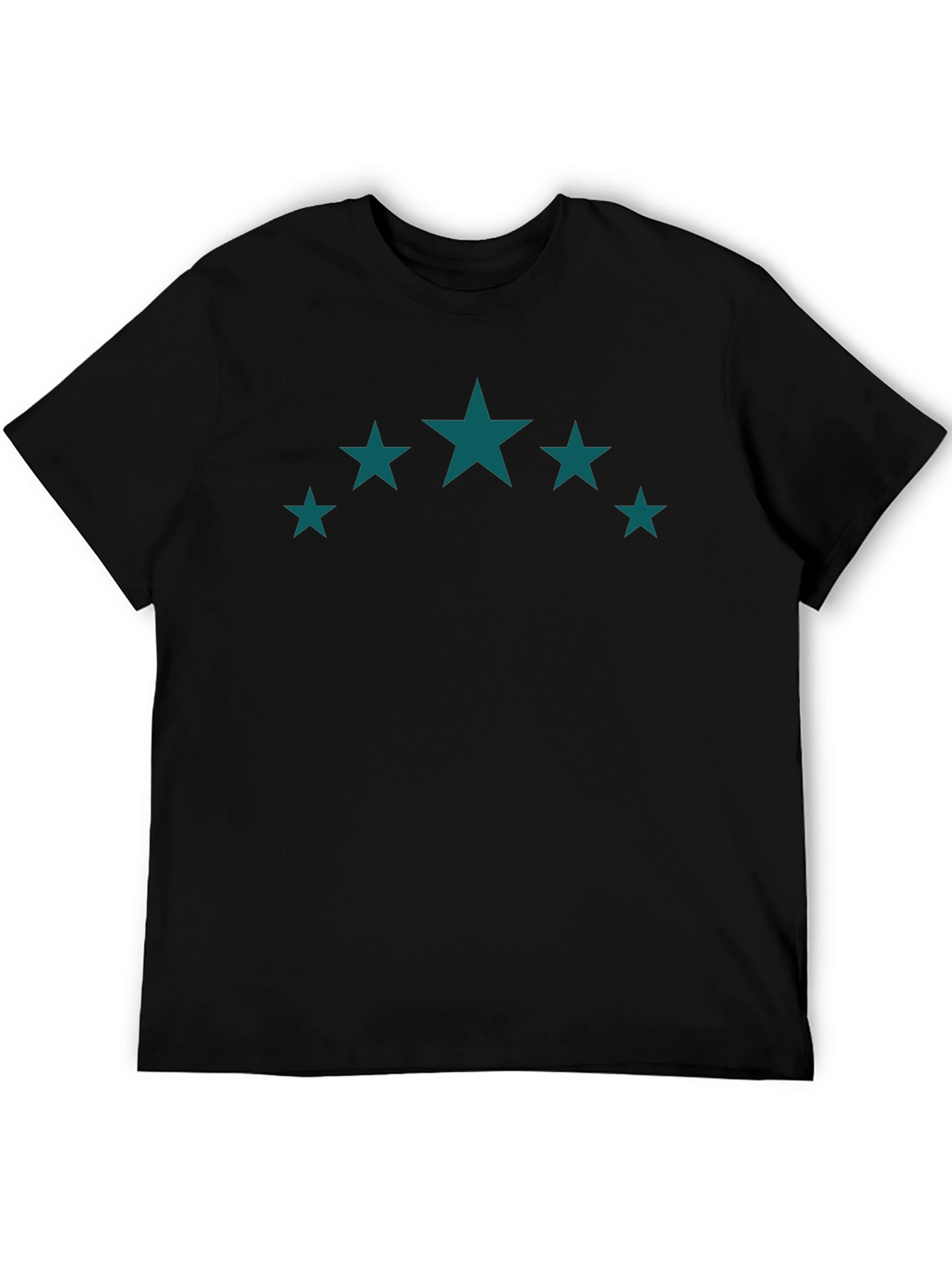 Black Tee with Teal Star Graphic