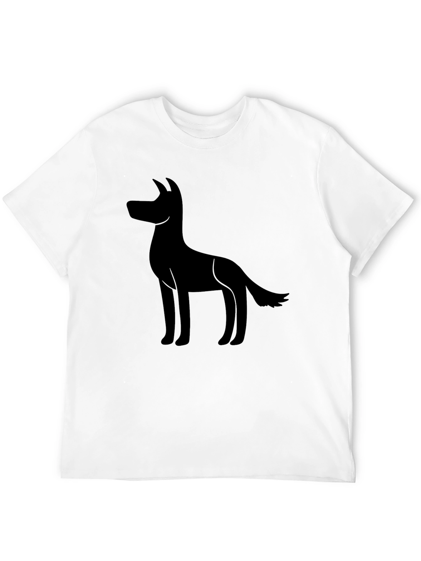 Mens Black T-shirt with Dog Silhouette Graphic Tee
