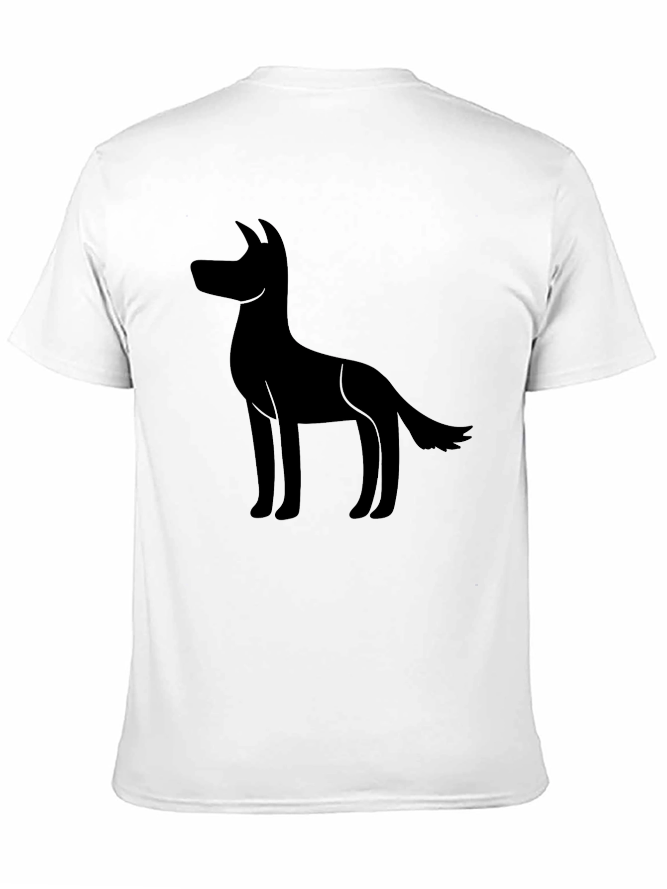 Mens Black T-shirt with Dog Silhouette Graphic Tee