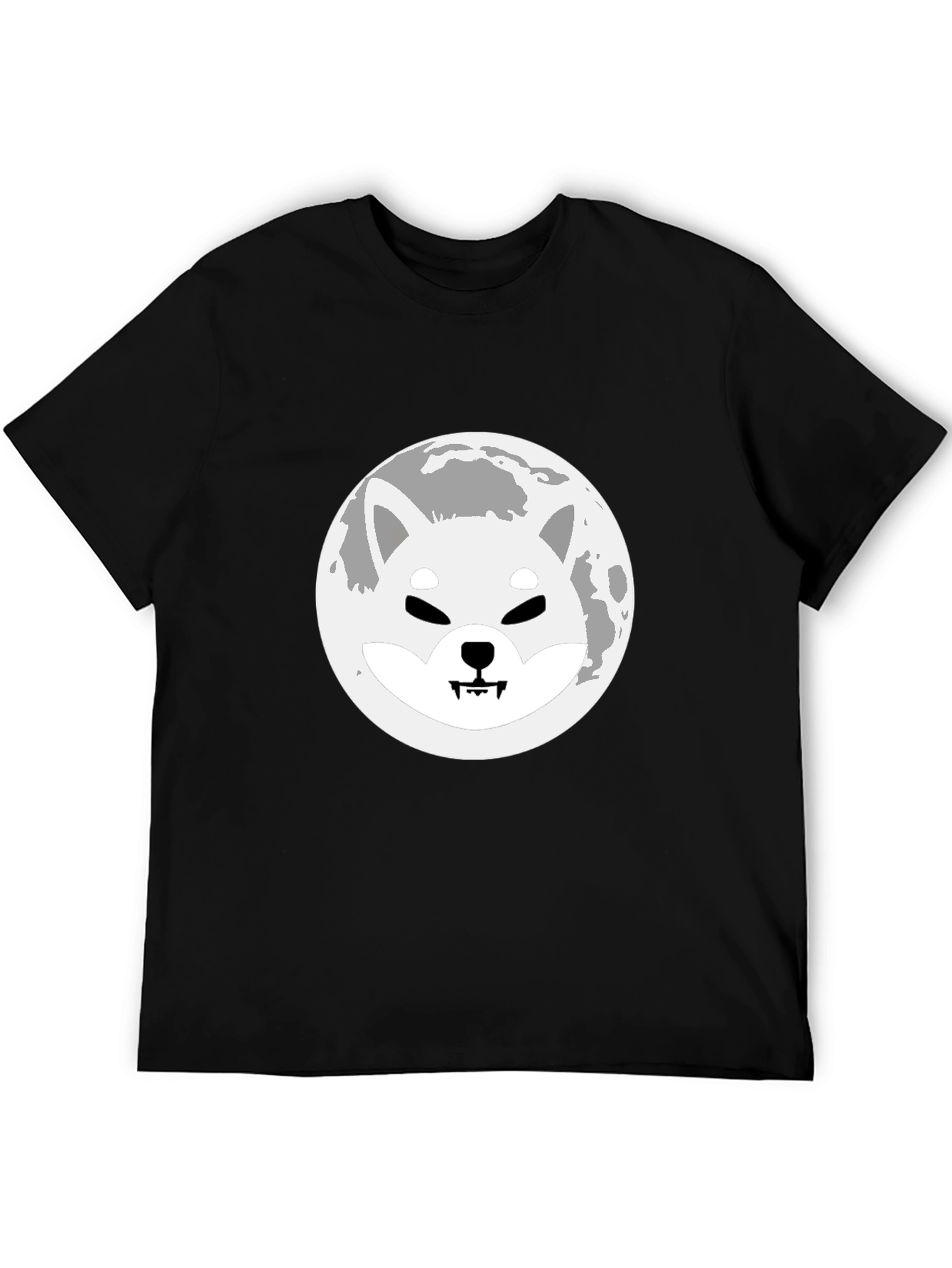 Shiba Inu Moon Black T-Shirt Crypto Doge Meme Tee