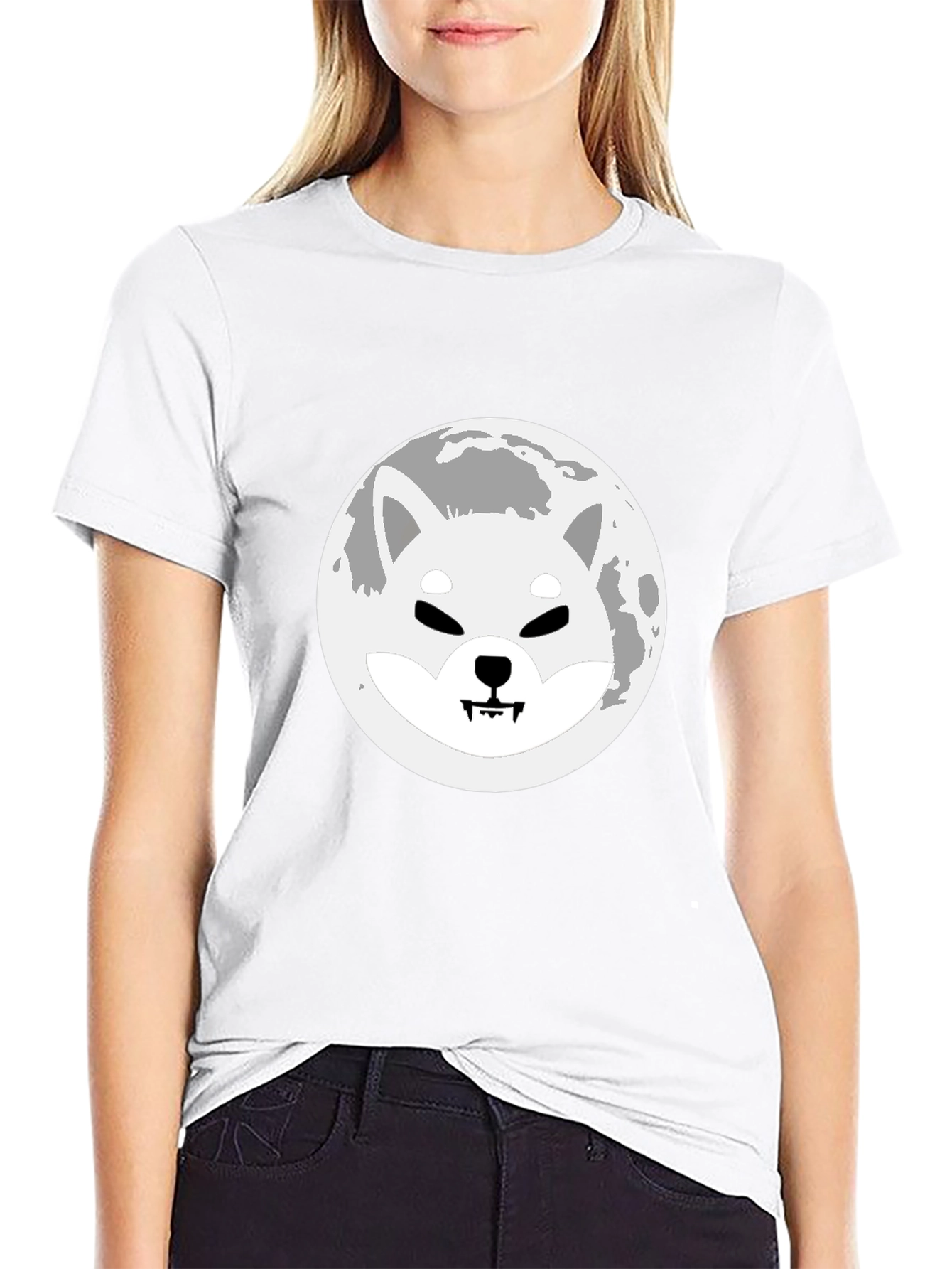 Shiba Inu Moon Black T-Shirt Crypto Doge Meme Tee