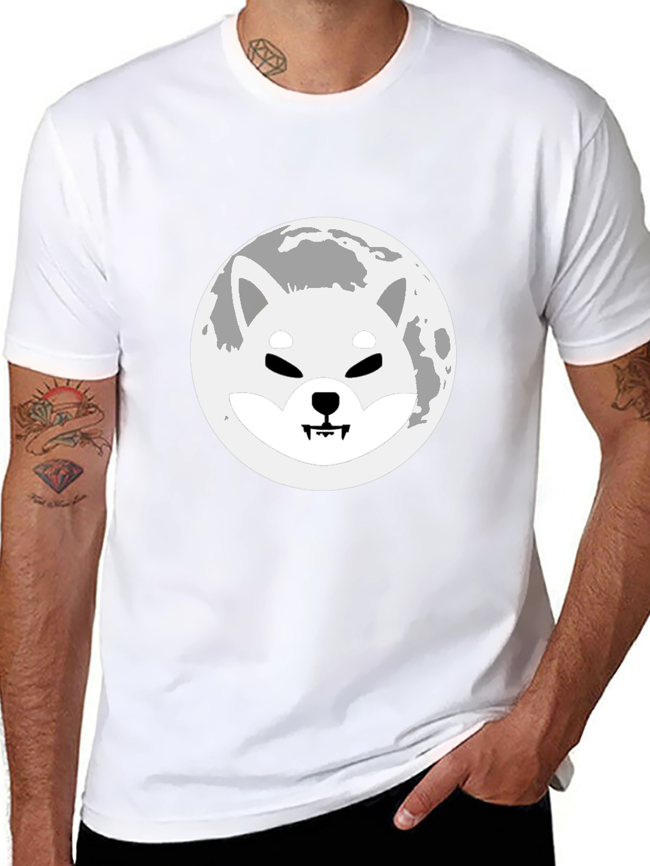 Shiba Inu Moon Black T-Shirt Crypto Doge Meme Tee