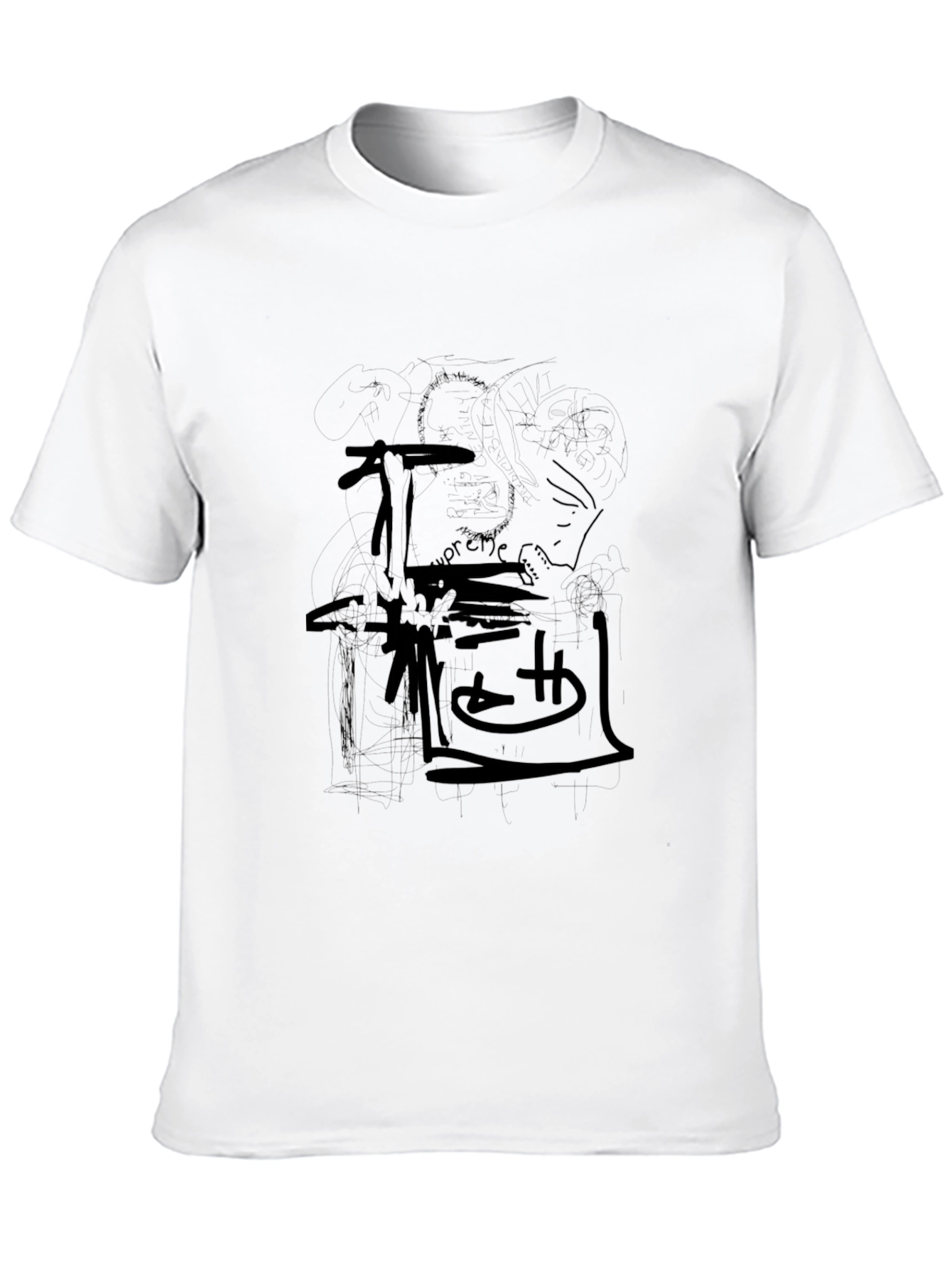 Mens Black Graphic Print Tee