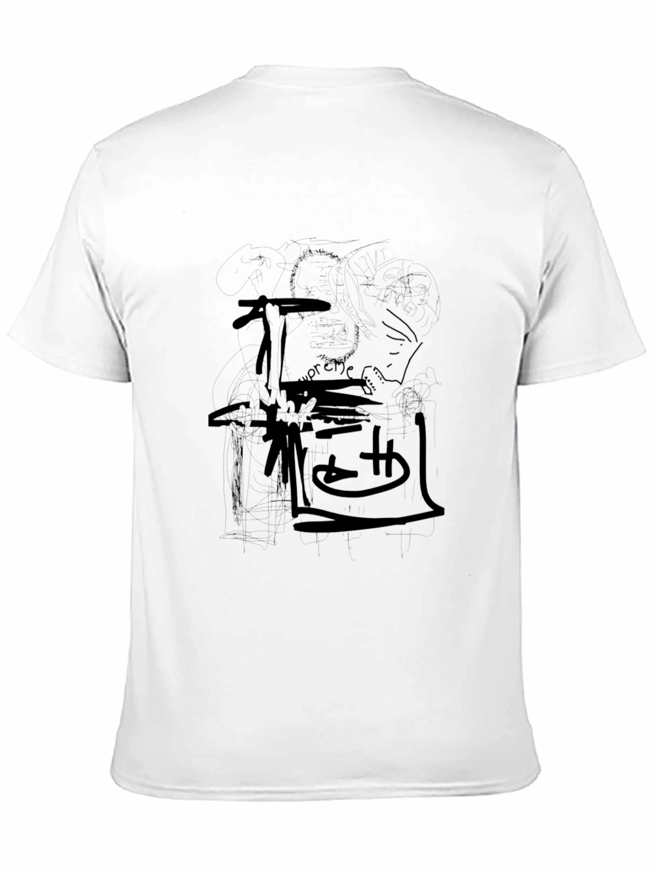 Mens Black Graphic Print Tee