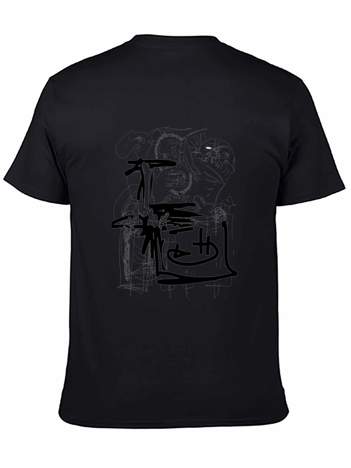 Mens Black Graphic Print Tee