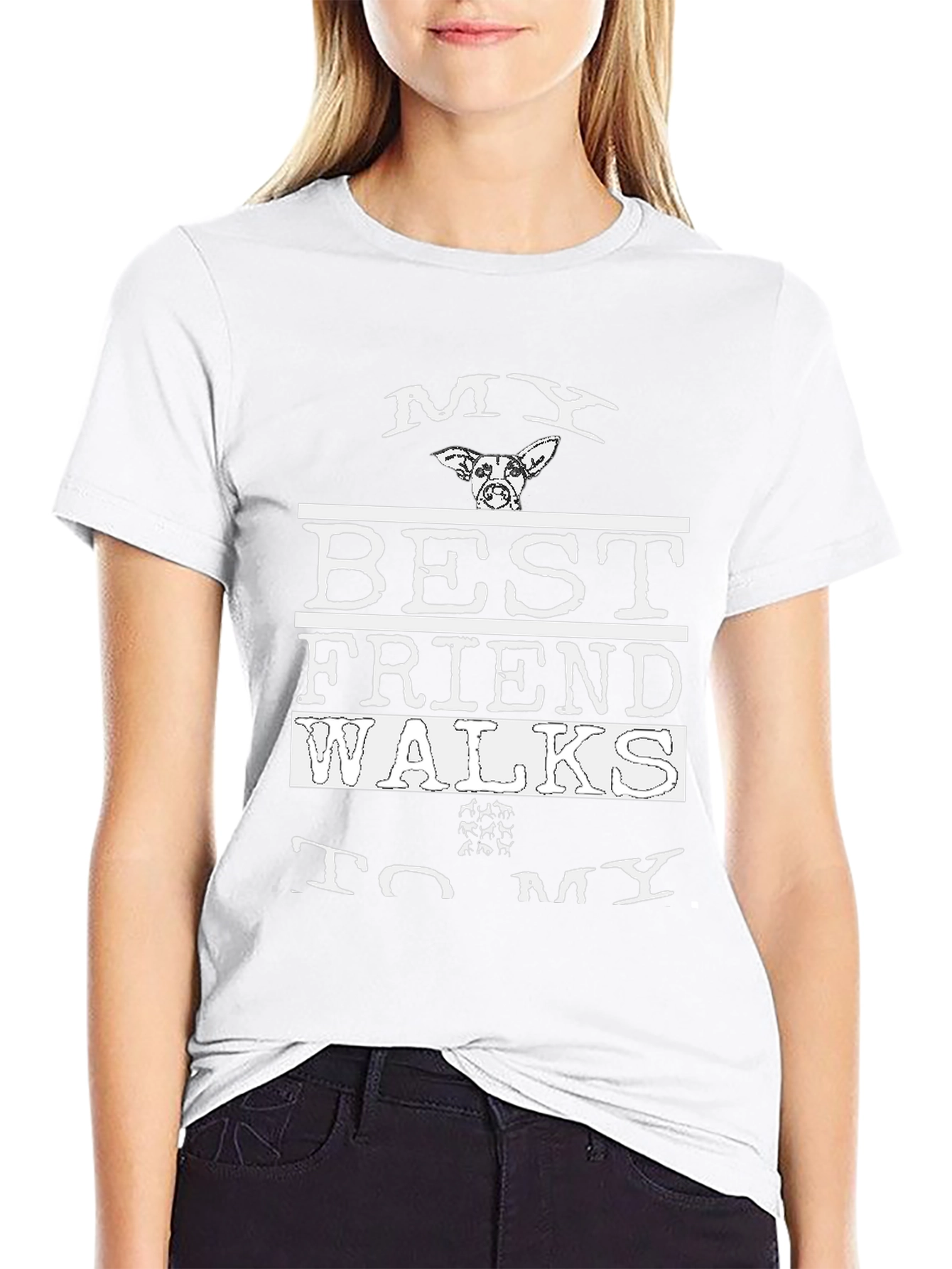 My Best Friend Walks Dog T-Shirt