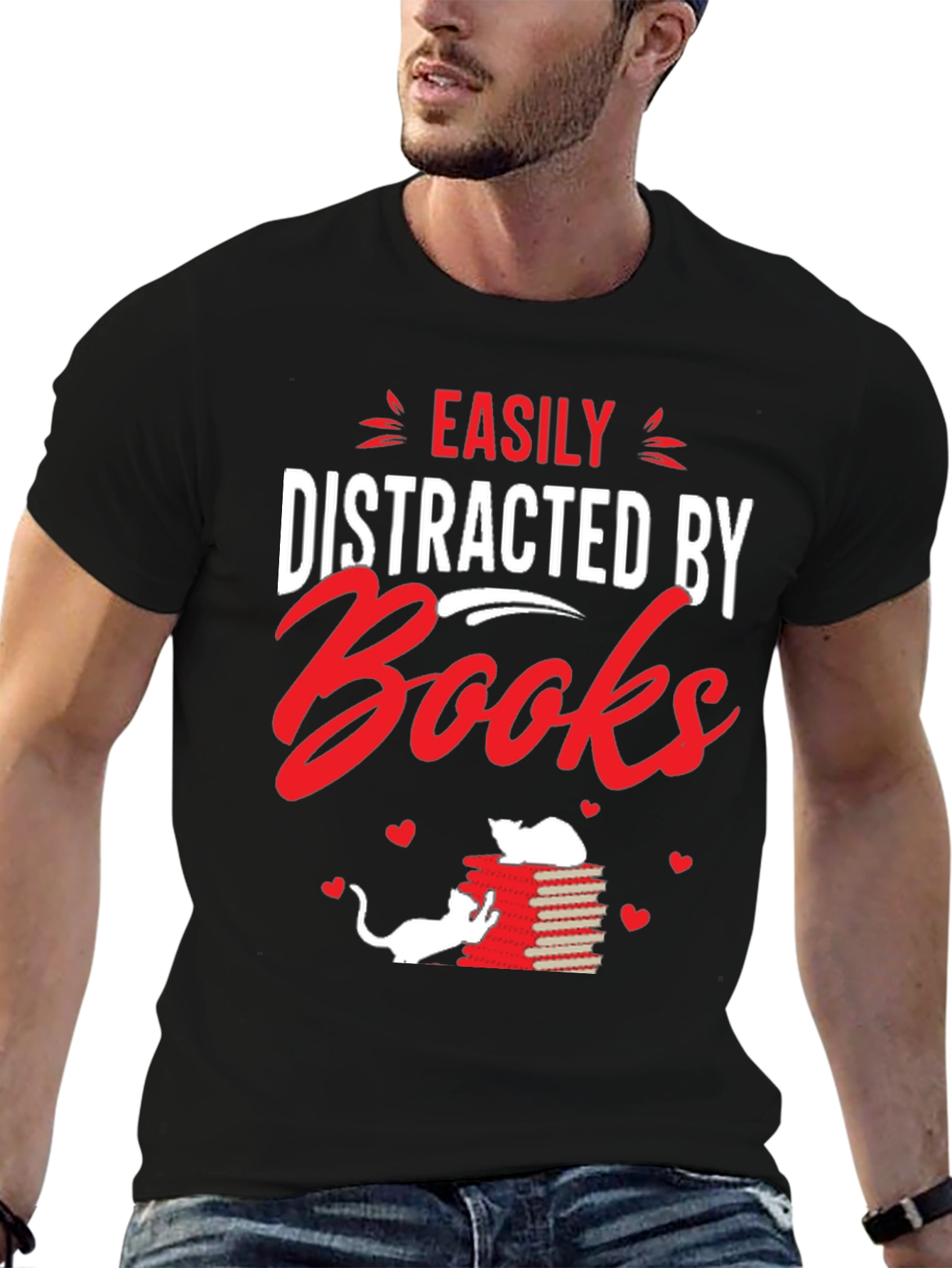 Easily Distracted By Books Graphic T-Shirt