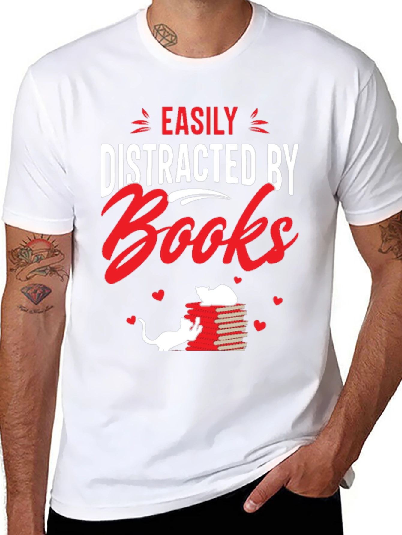 Easily Distracted By Books Graphic T-Shirt