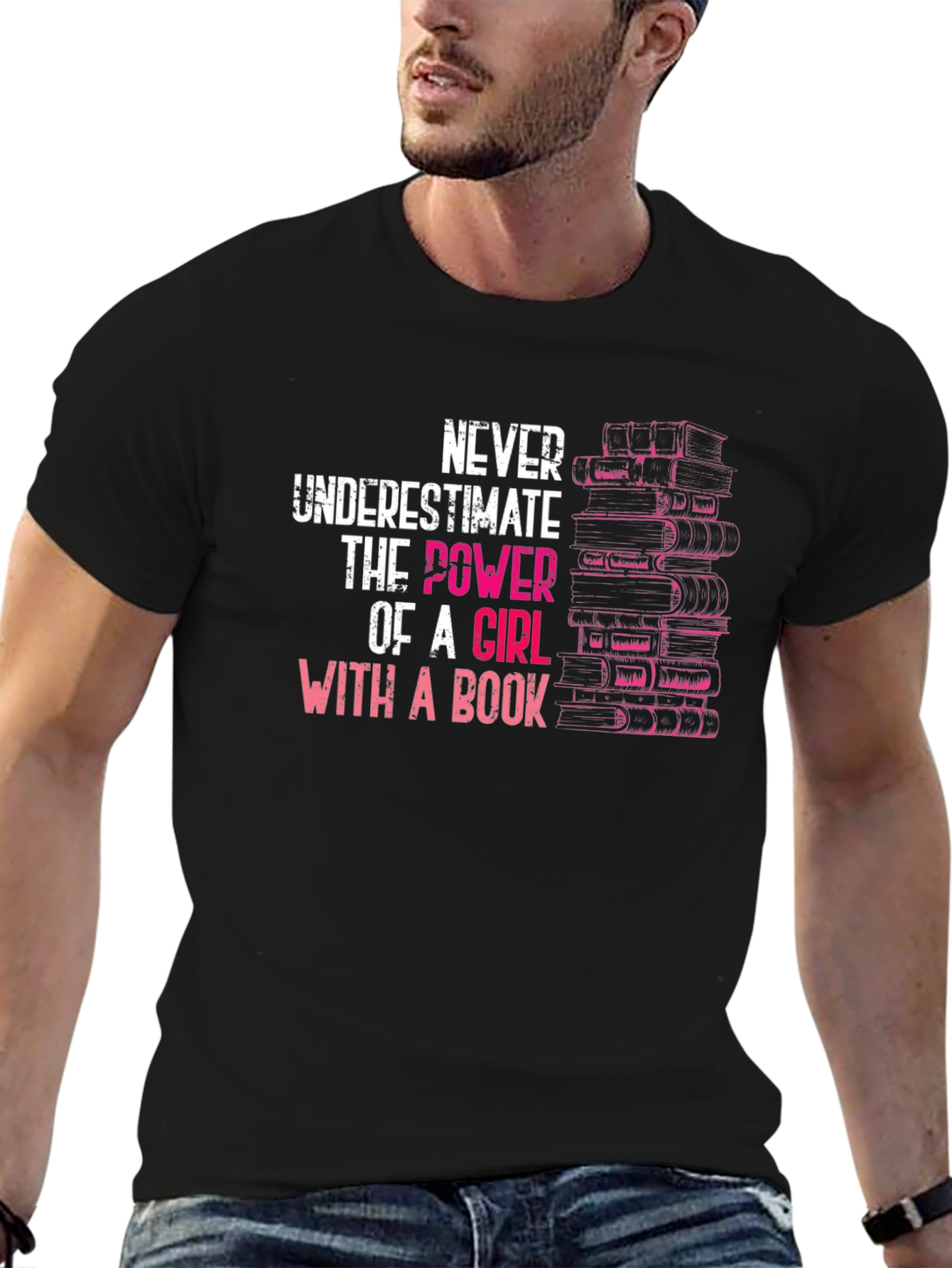 Never Underestimate Girl With A Book T-Shirt