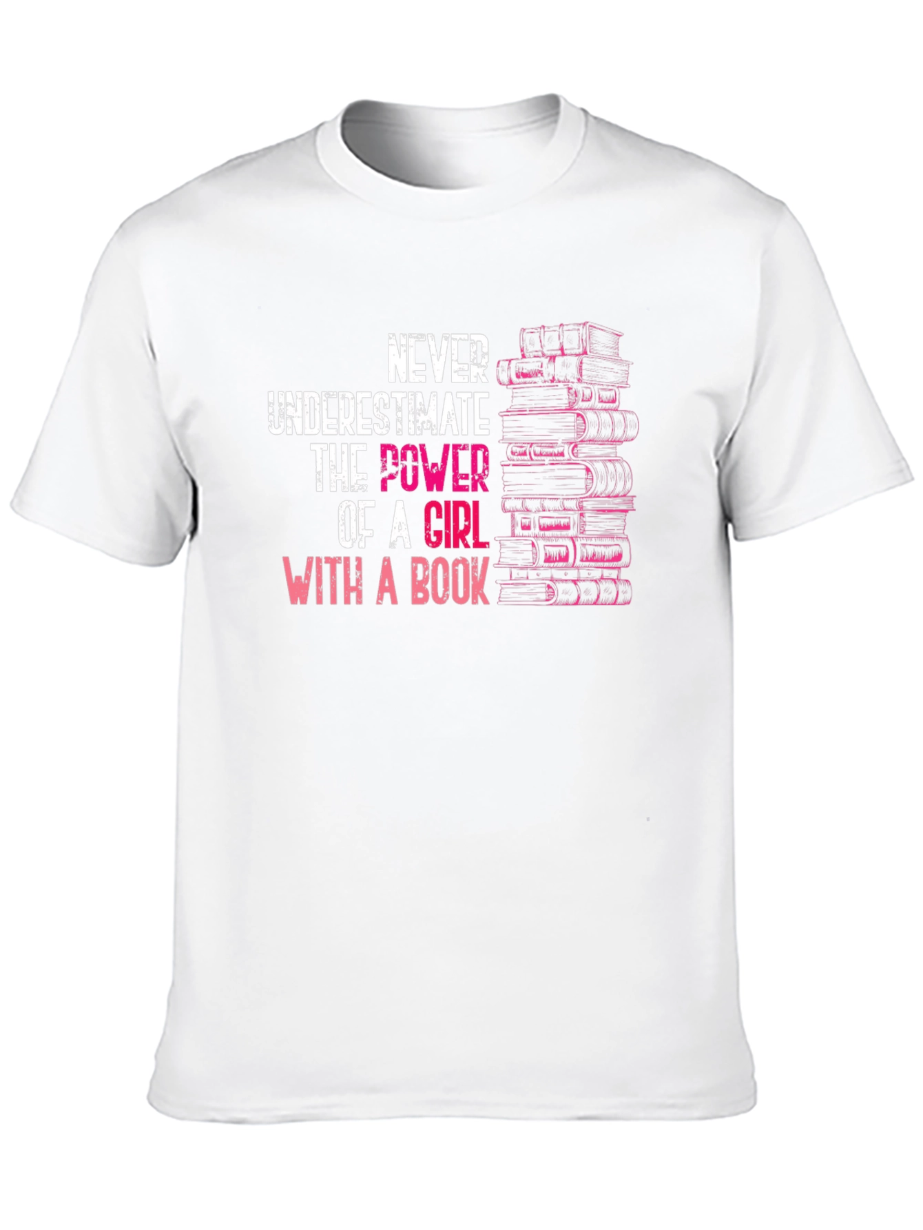 Never Underestimate Girl With A Book T-Shirt