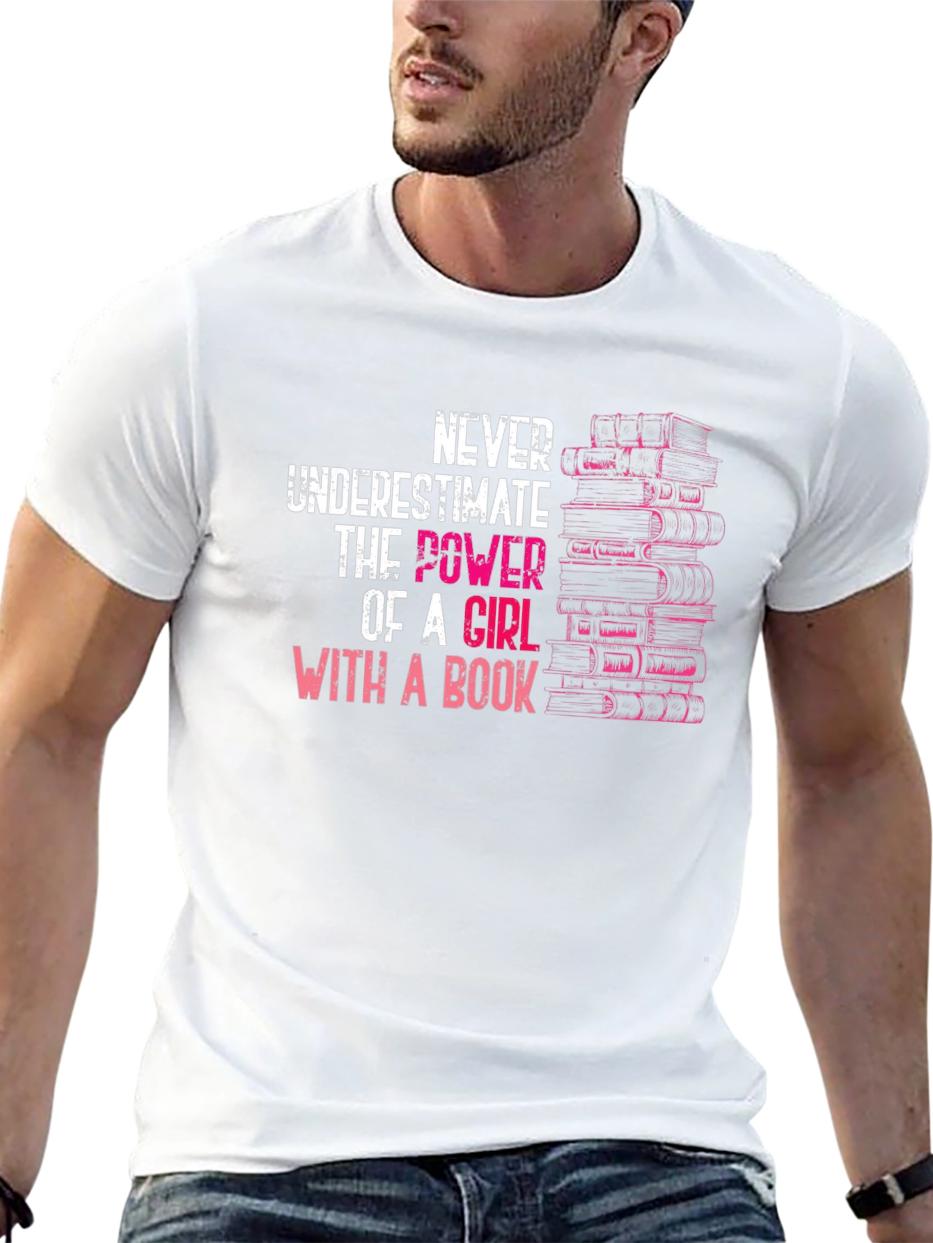 Never Underestimate Girl With A Book T-Shirt