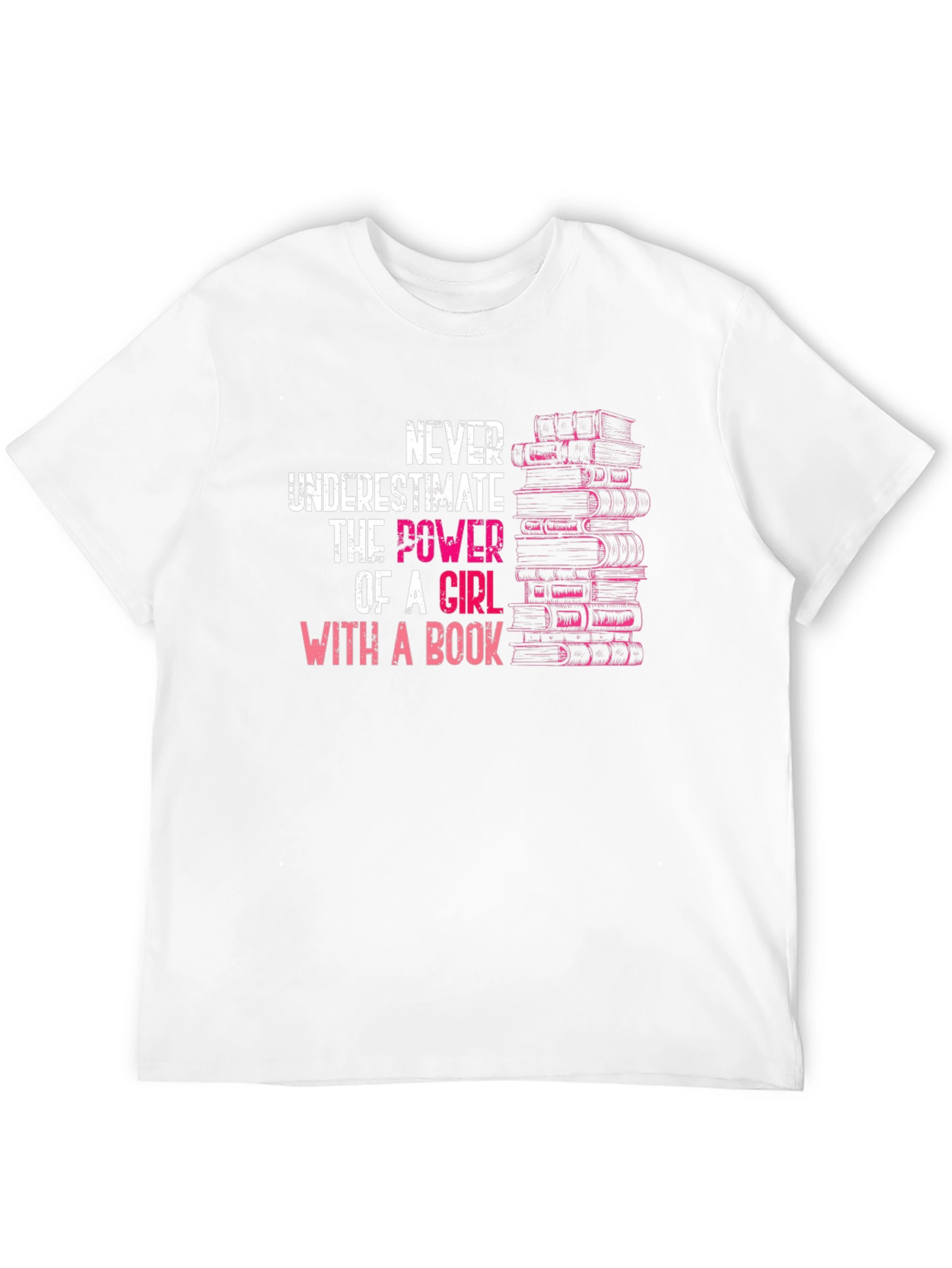 Never Underestimate Girl With A Book T-Shirt