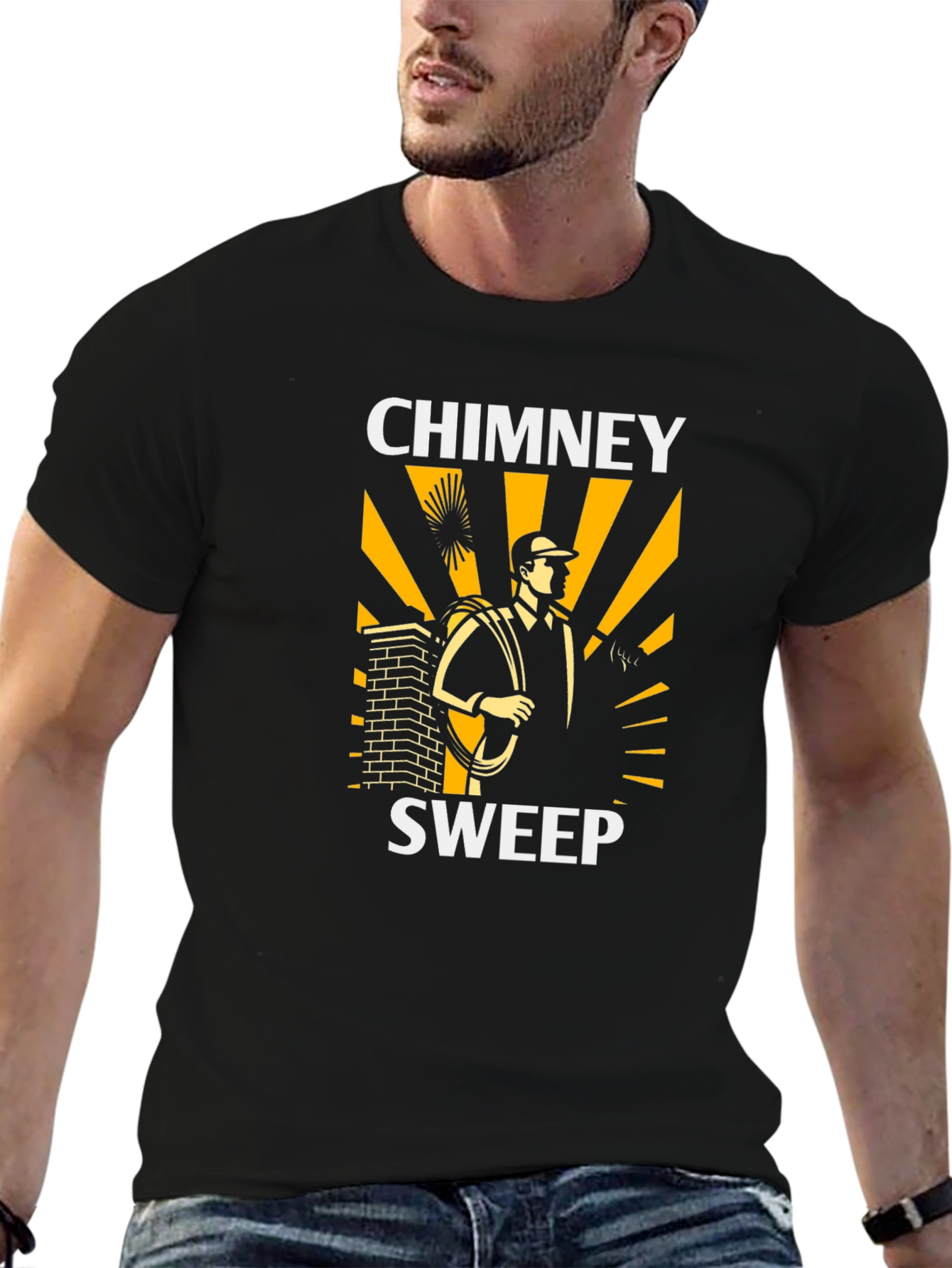 Chimney Sweep Graphic T-Shirt - Black
