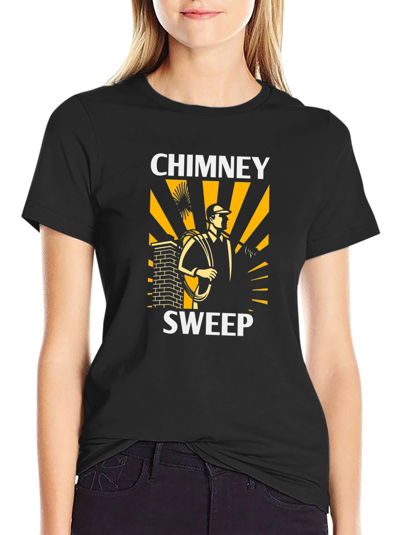 Chimney Sweep Graphic T-Shirt - Black