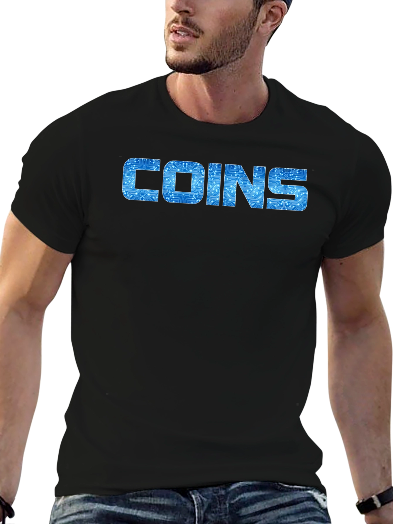 COINS Graphic Print Crew Neck T-Shirt