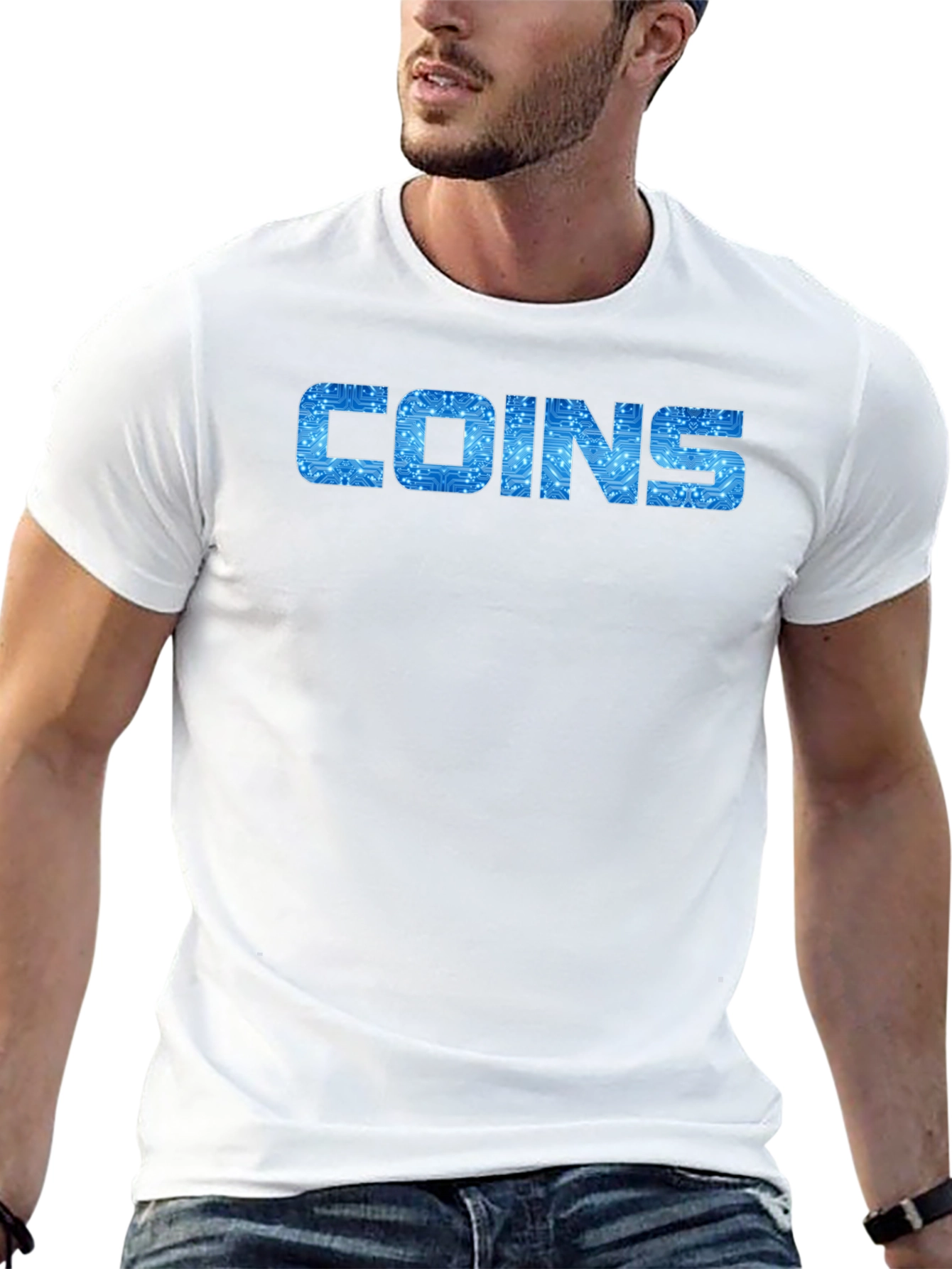 COINS Graphic Print Crew Neck T-Shirt