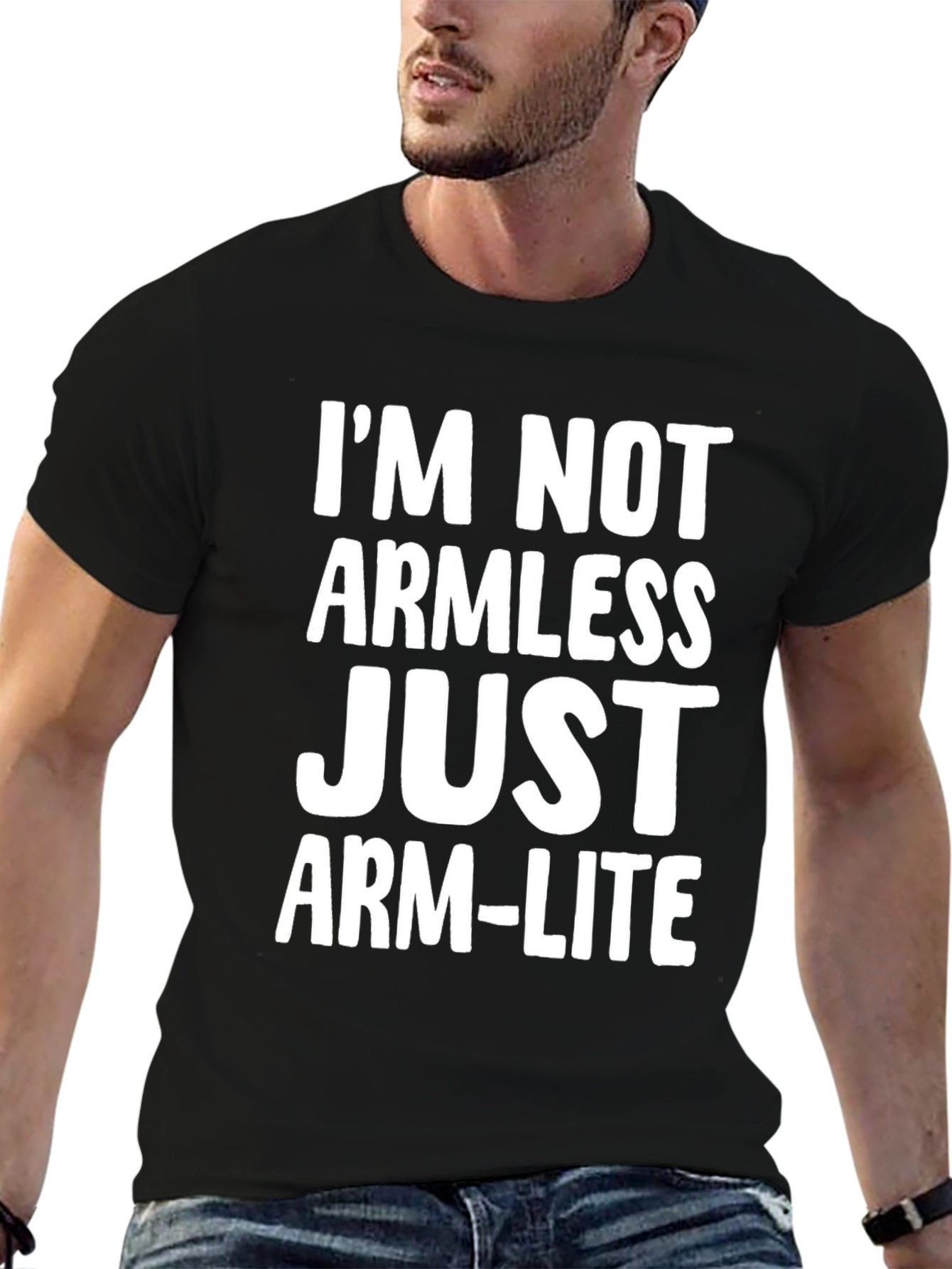 Funny Arm-Lite Graphic Tee - Black