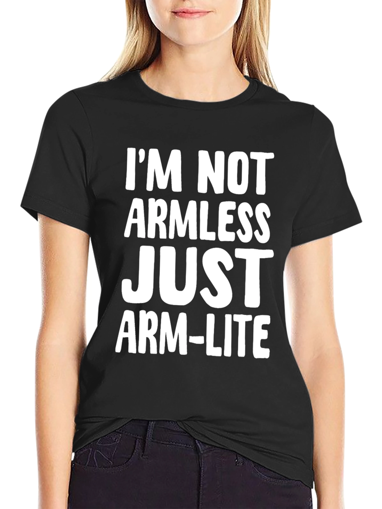Funny Arm-Lite Graphic Tee - Black