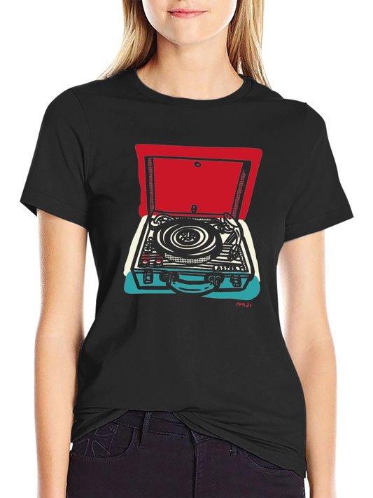 Retro Record Player Graphic Tee - Cool Music Lover Shirt