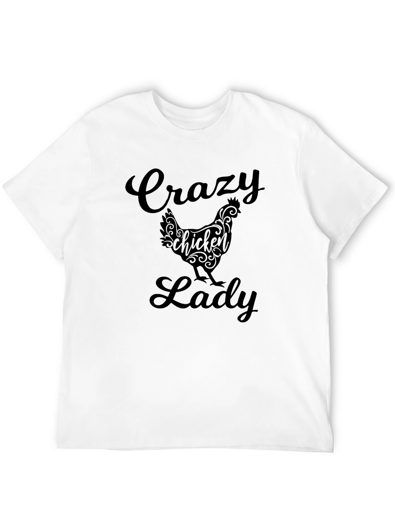 Crazy Chicken Lady Graphic T-Shirt - Black