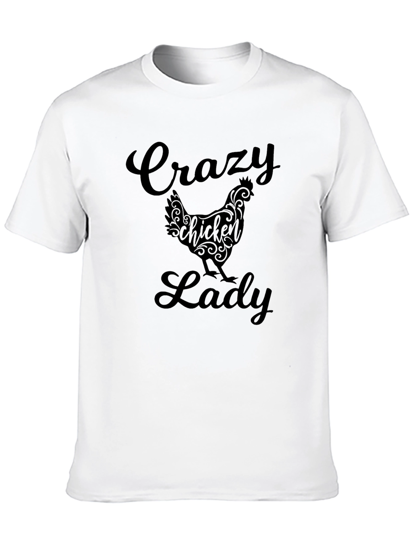 Crazy Chicken Lady Graphic T-Shirt - Black