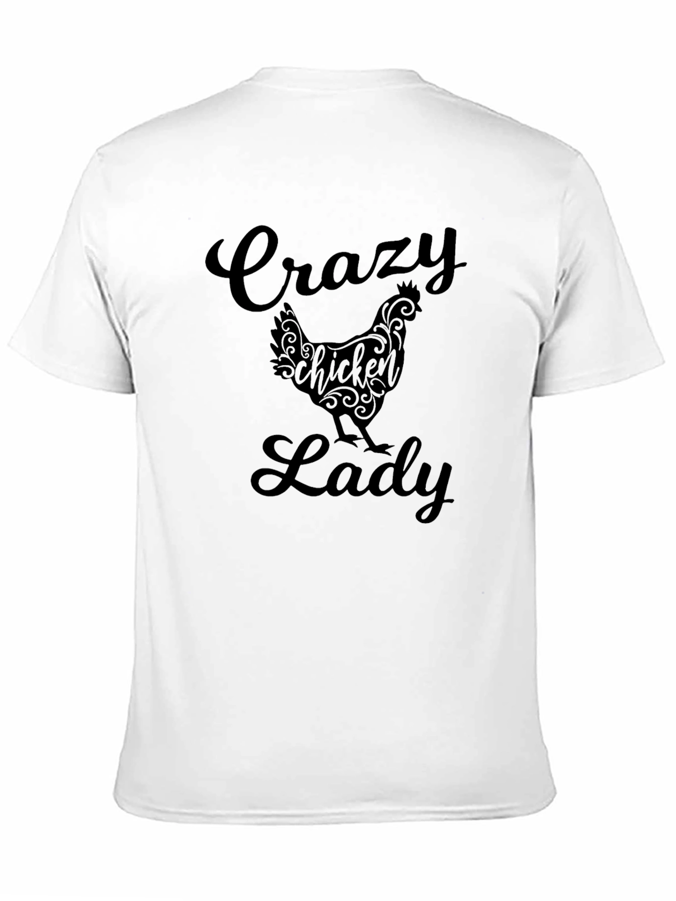 Crazy Chicken Lady Graphic T-Shirt - Black