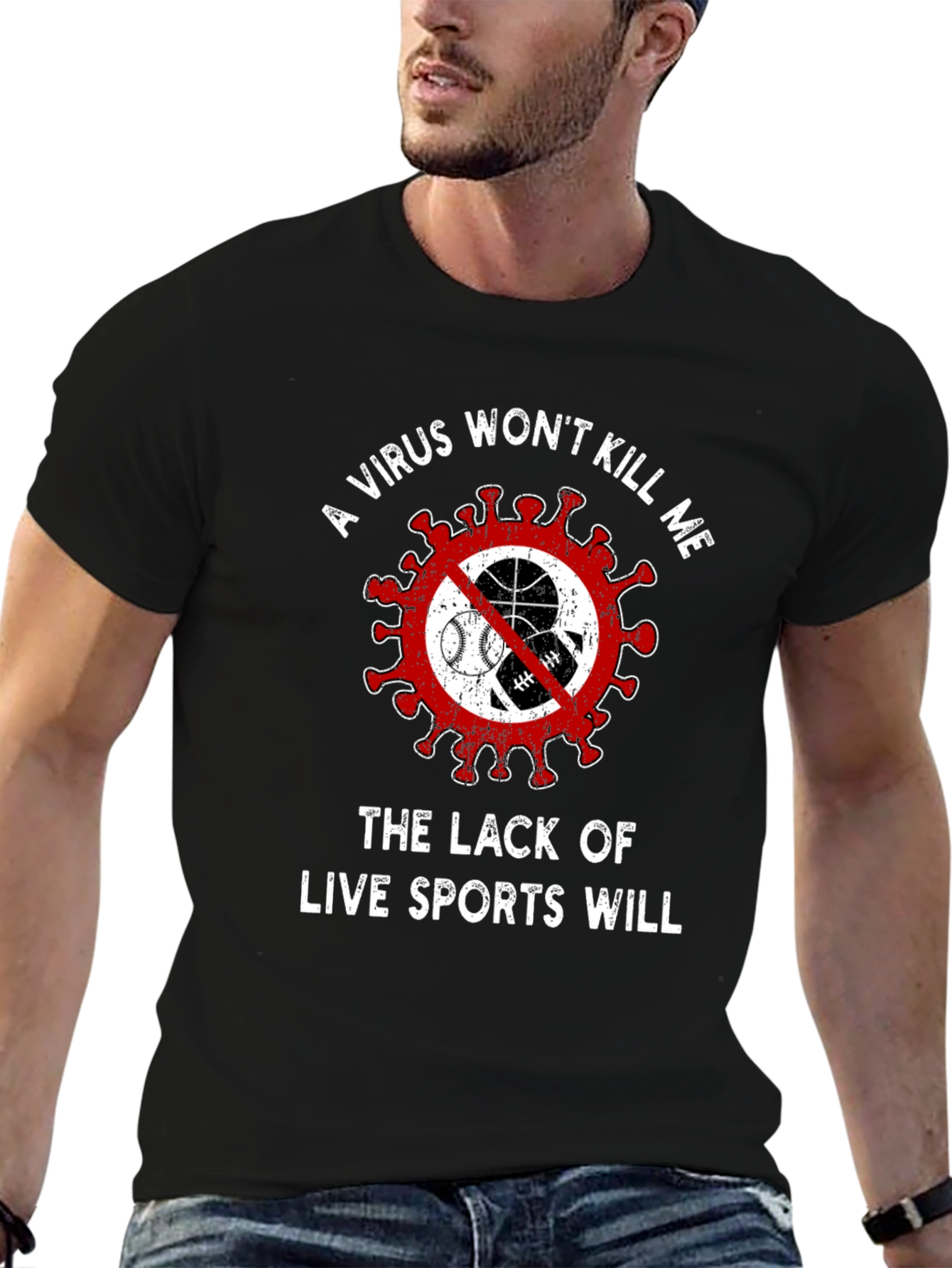 Live Sports Graphic Tee - Novelty T-Shirt
