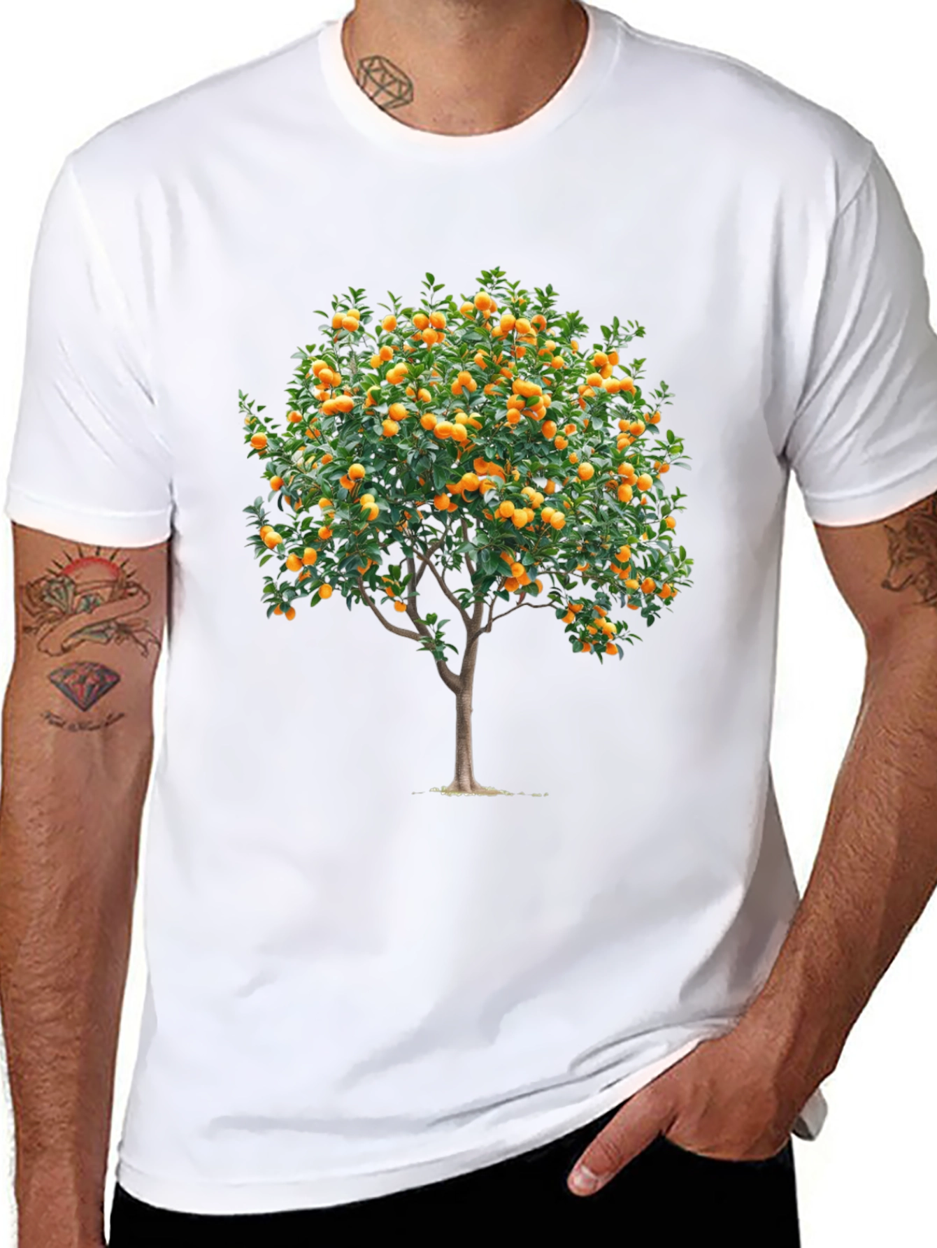 Orange Tree Graphic T-Shirt - Fruitful Style