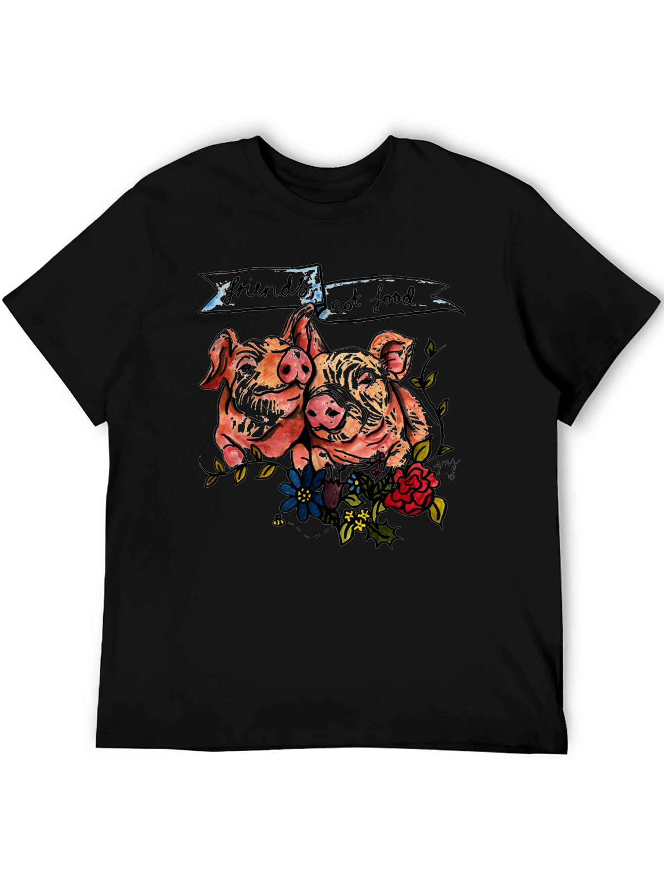 Friends Not Food Pig Graphic T-Shirt
