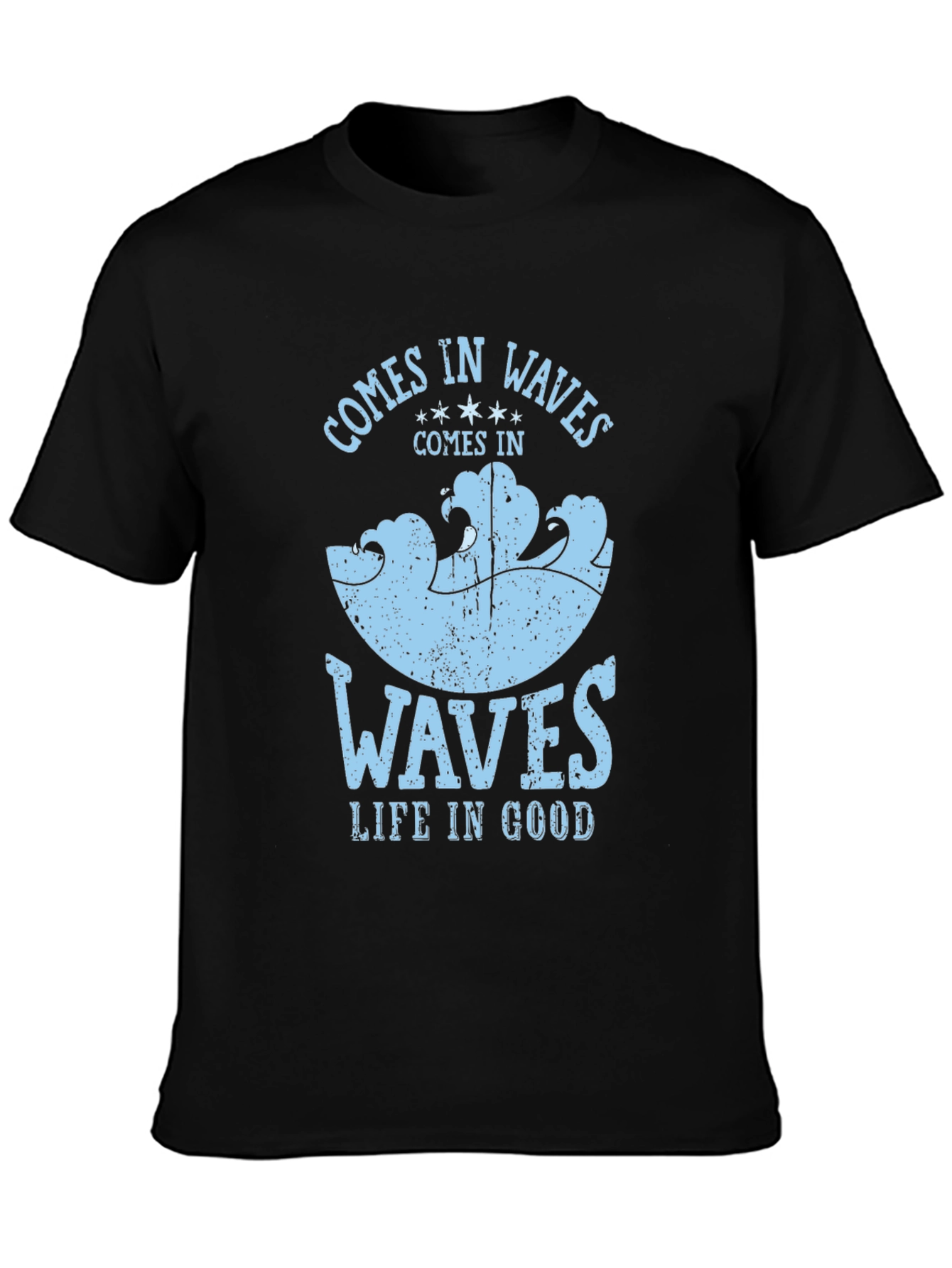 Comes in Waves Graphic Tee - Mens Black T-Shirt