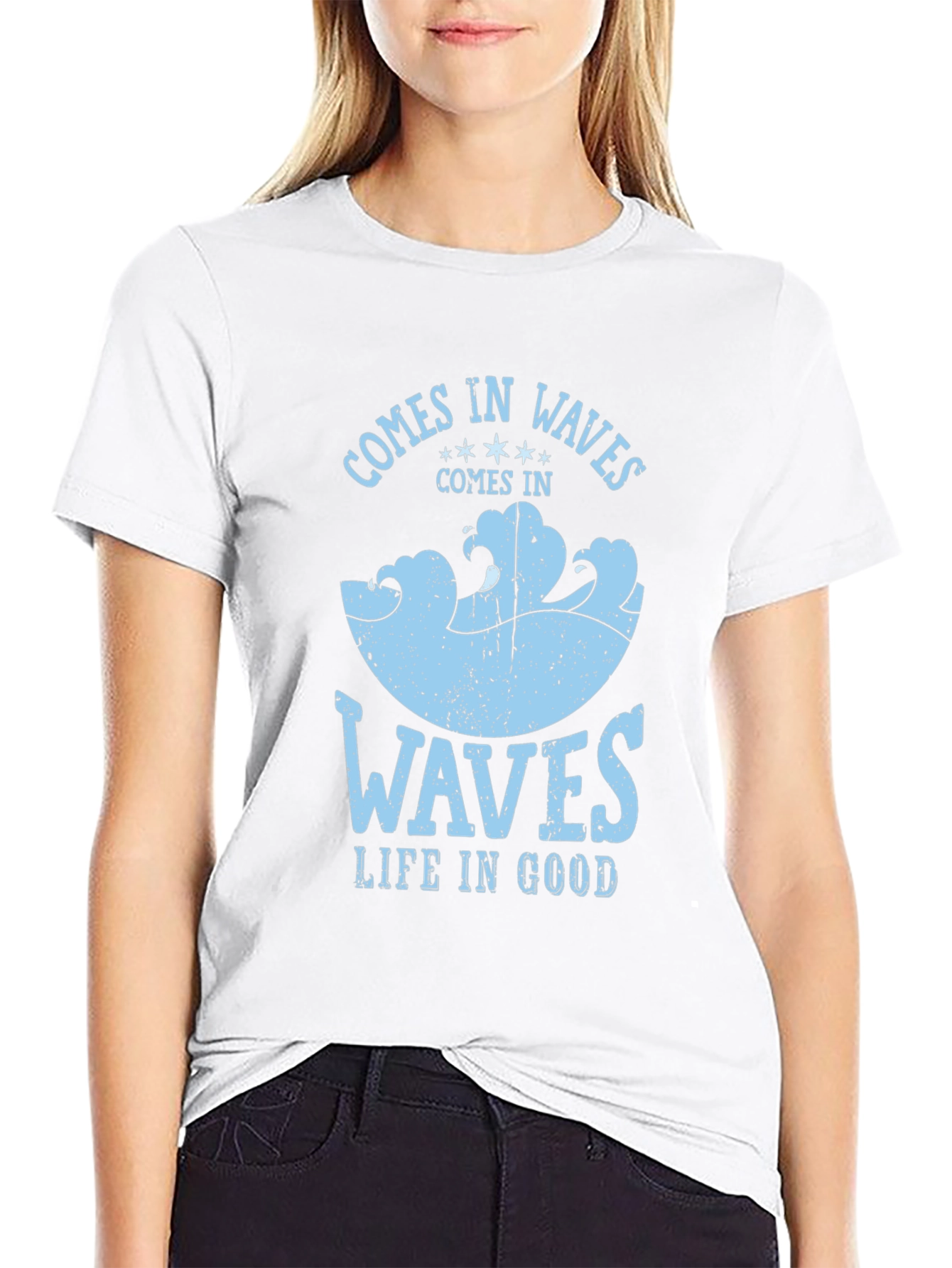 Comes in Waves Graphic Tee - Mens Black T-Shirt