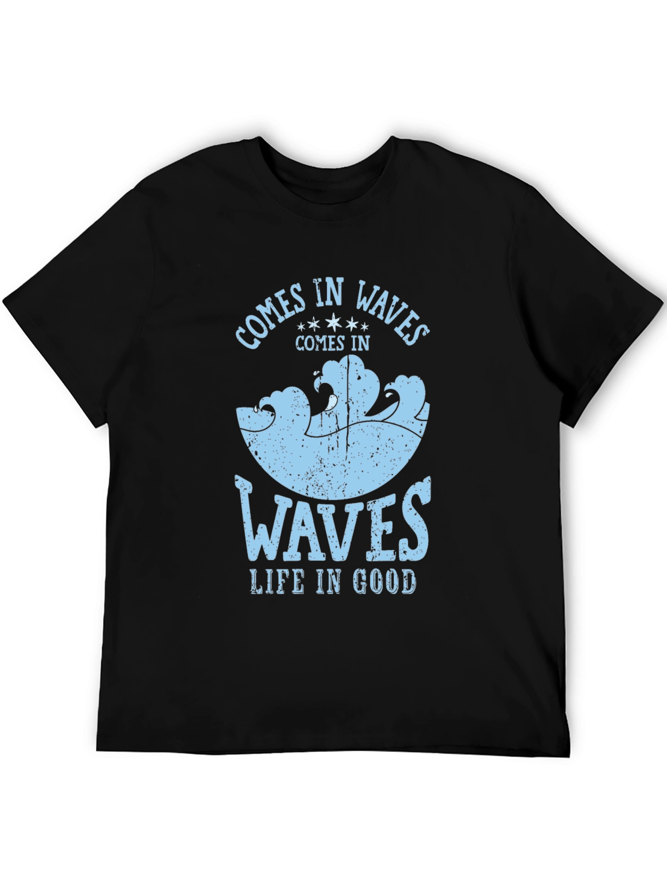 Comes in Waves Graphic Tee - Mens Black T-Shirt