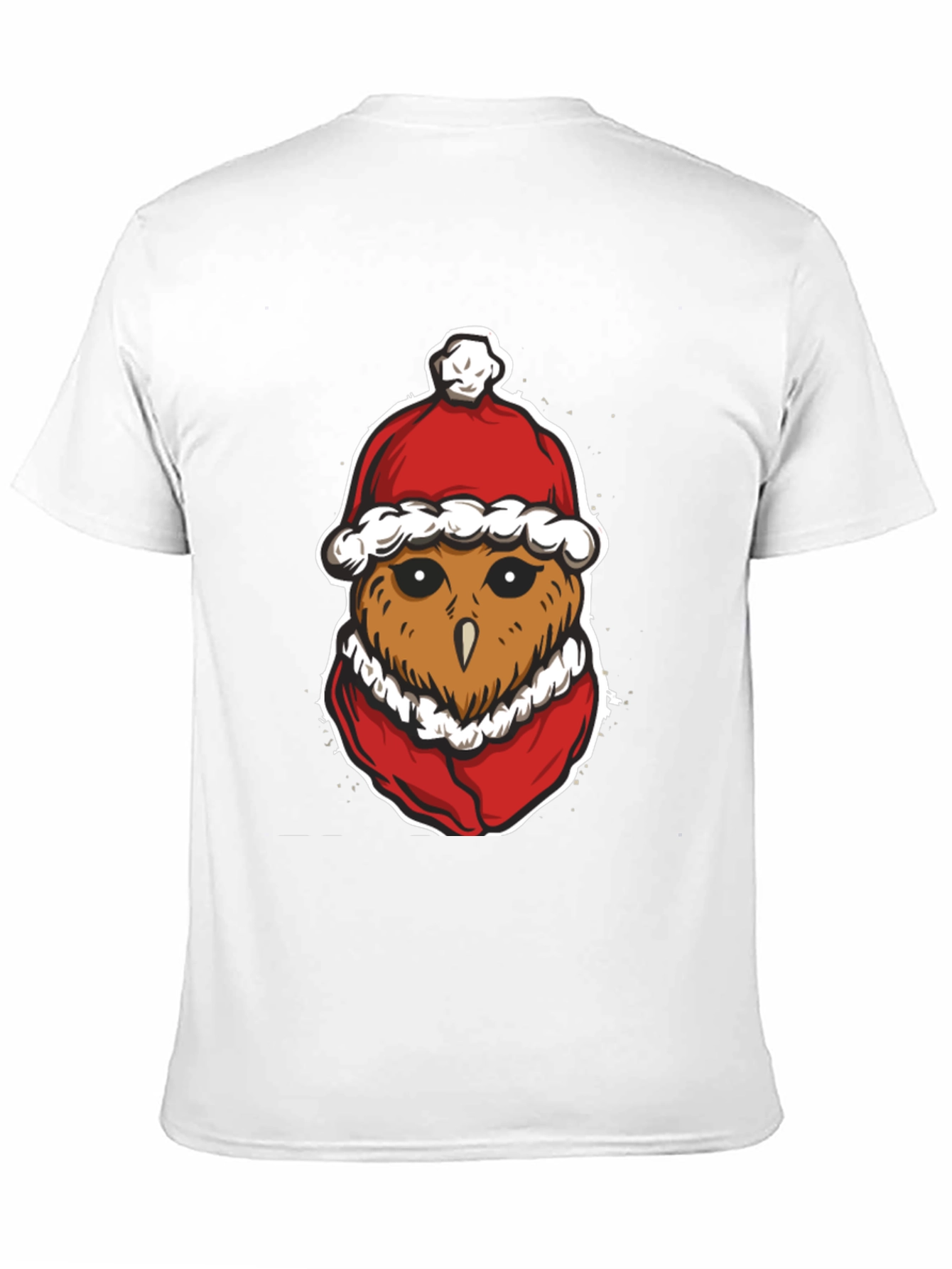 Festive Owl Santa Hat Graphic T-Shirt