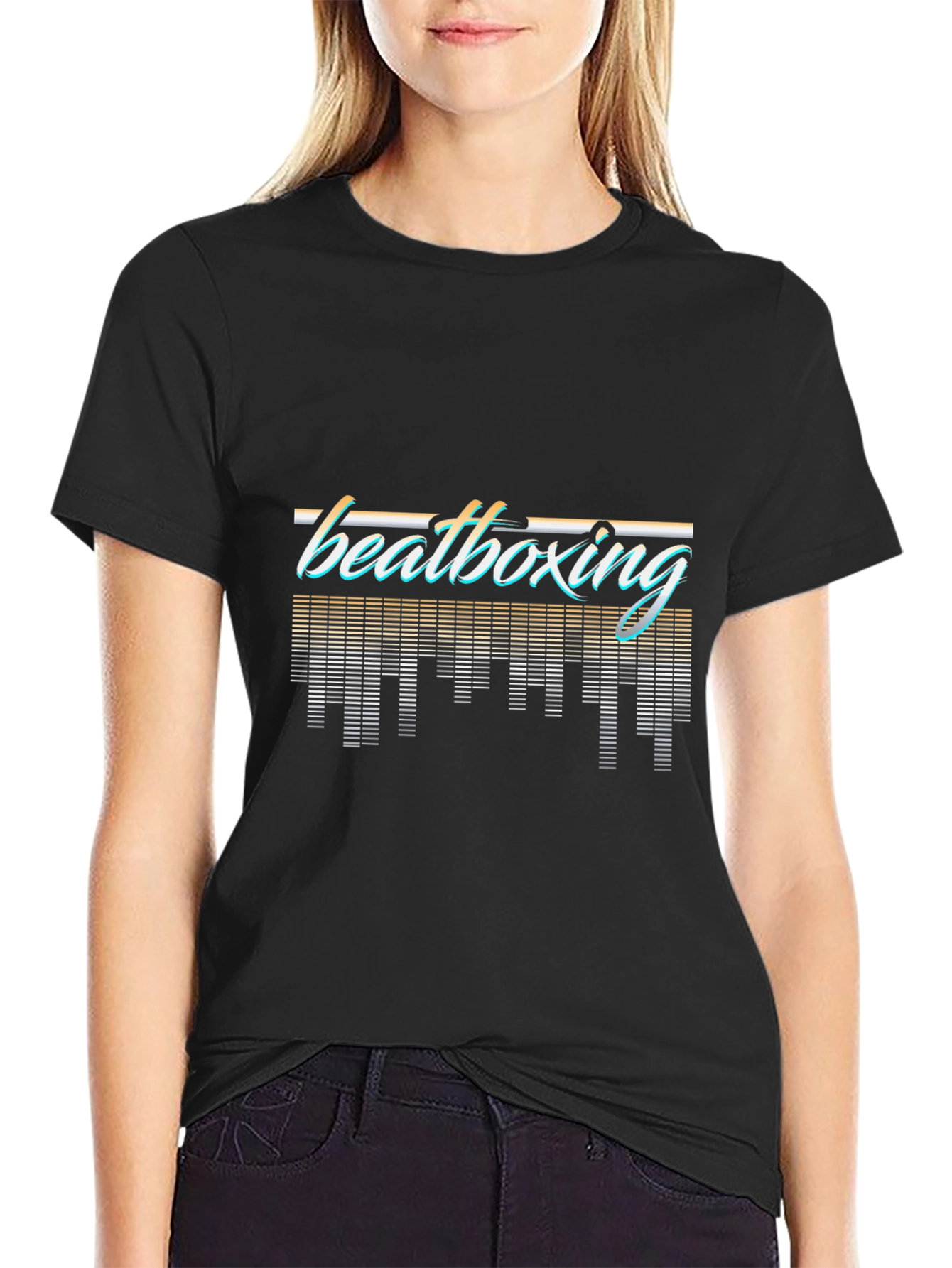 Beatboxing Graphic Print Black T-Shirt