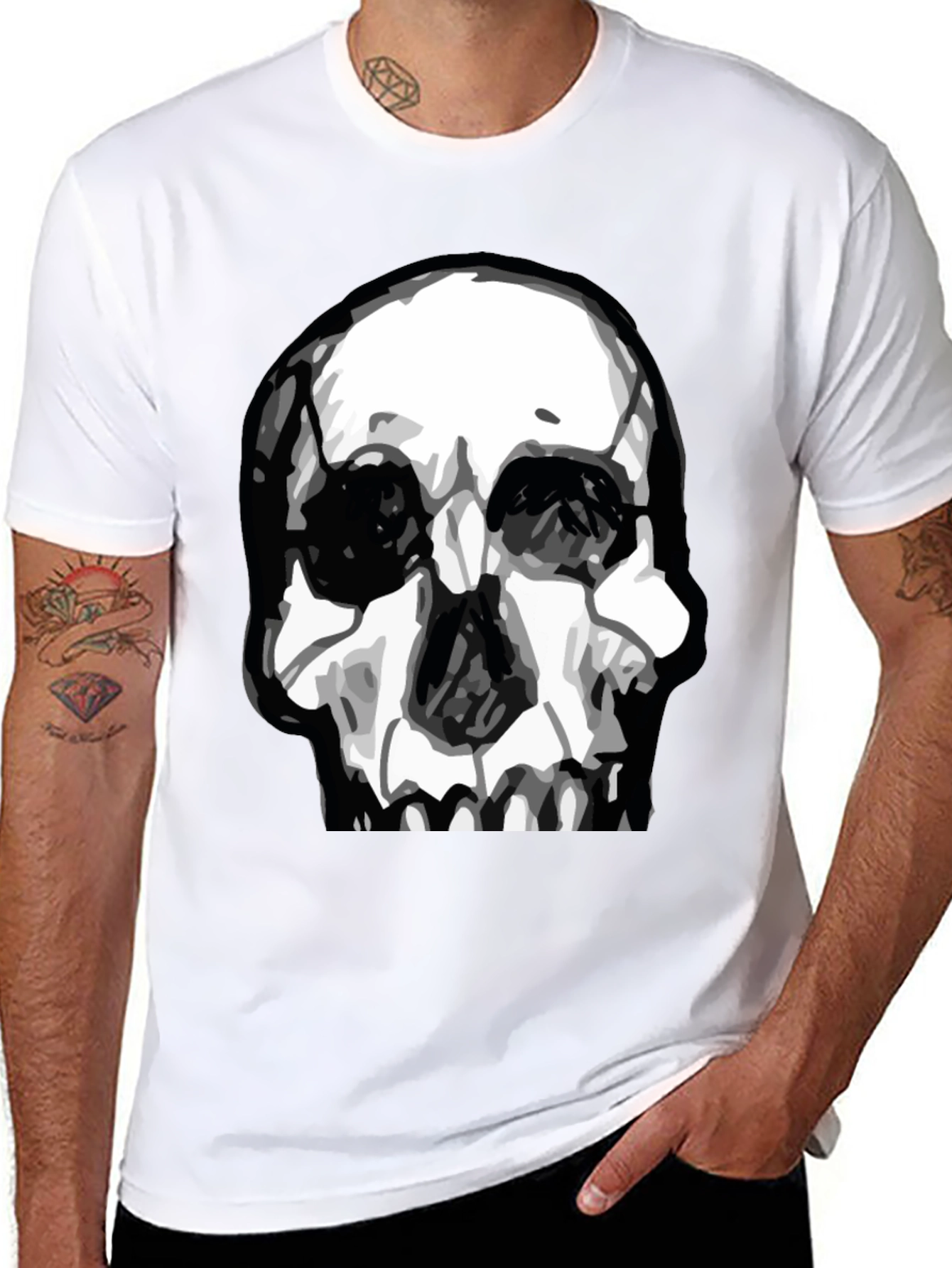 Skull Graphic T-Shirt - Black Cotton Tee