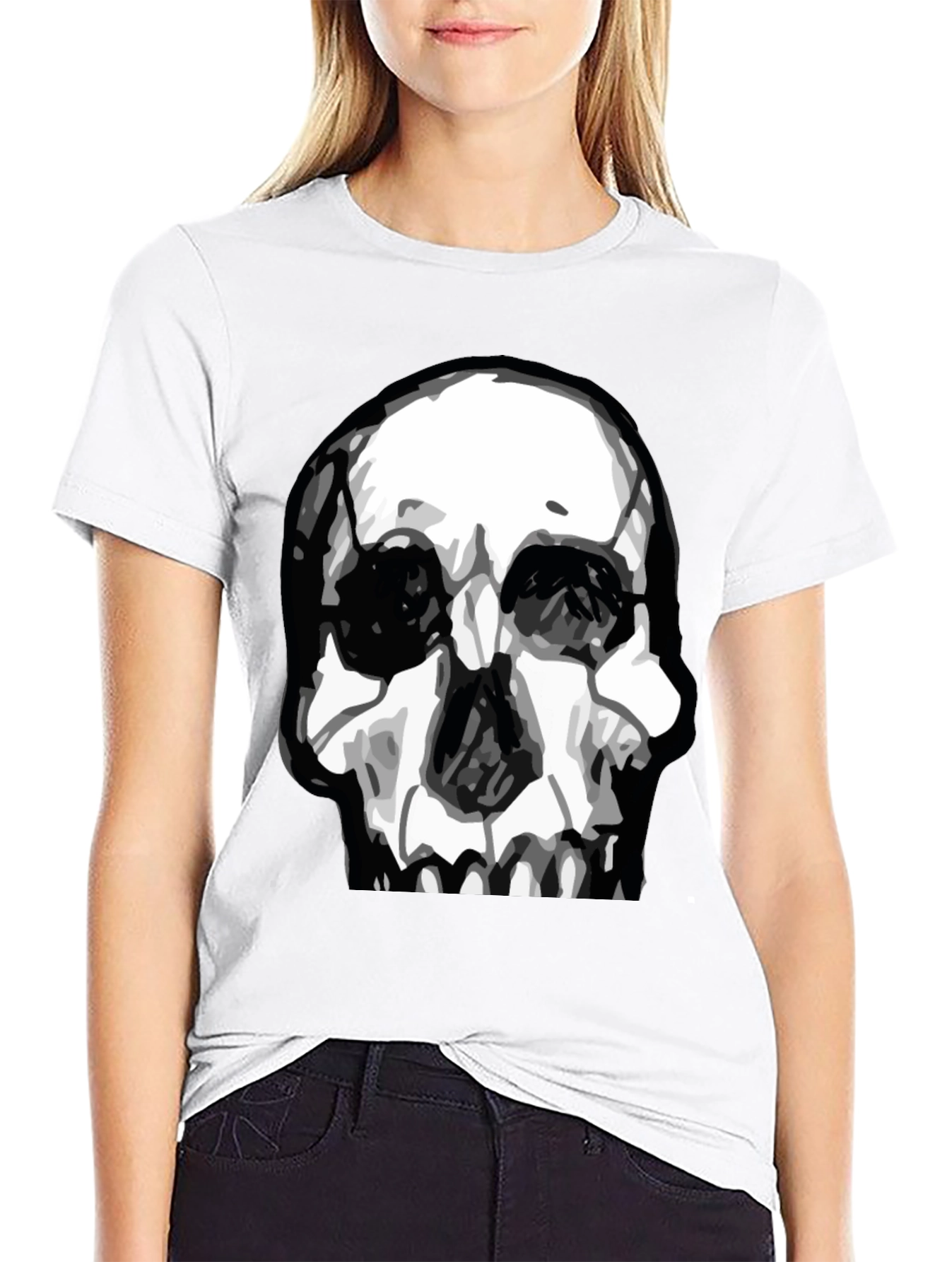 Skull Graphic T-Shirt - Black Cotton Tee