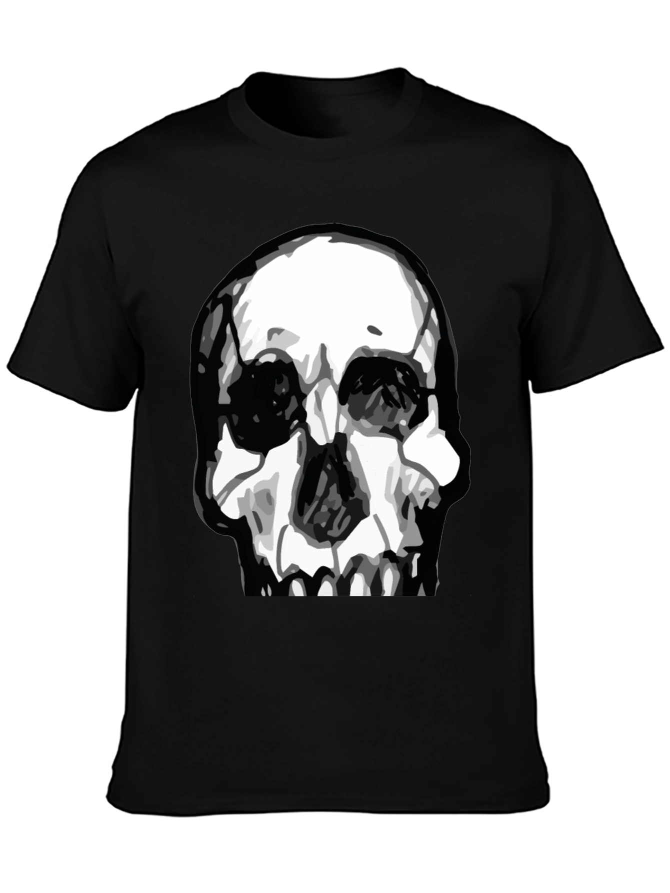 Skull Graphic T-Shirt - Black Cotton Tee