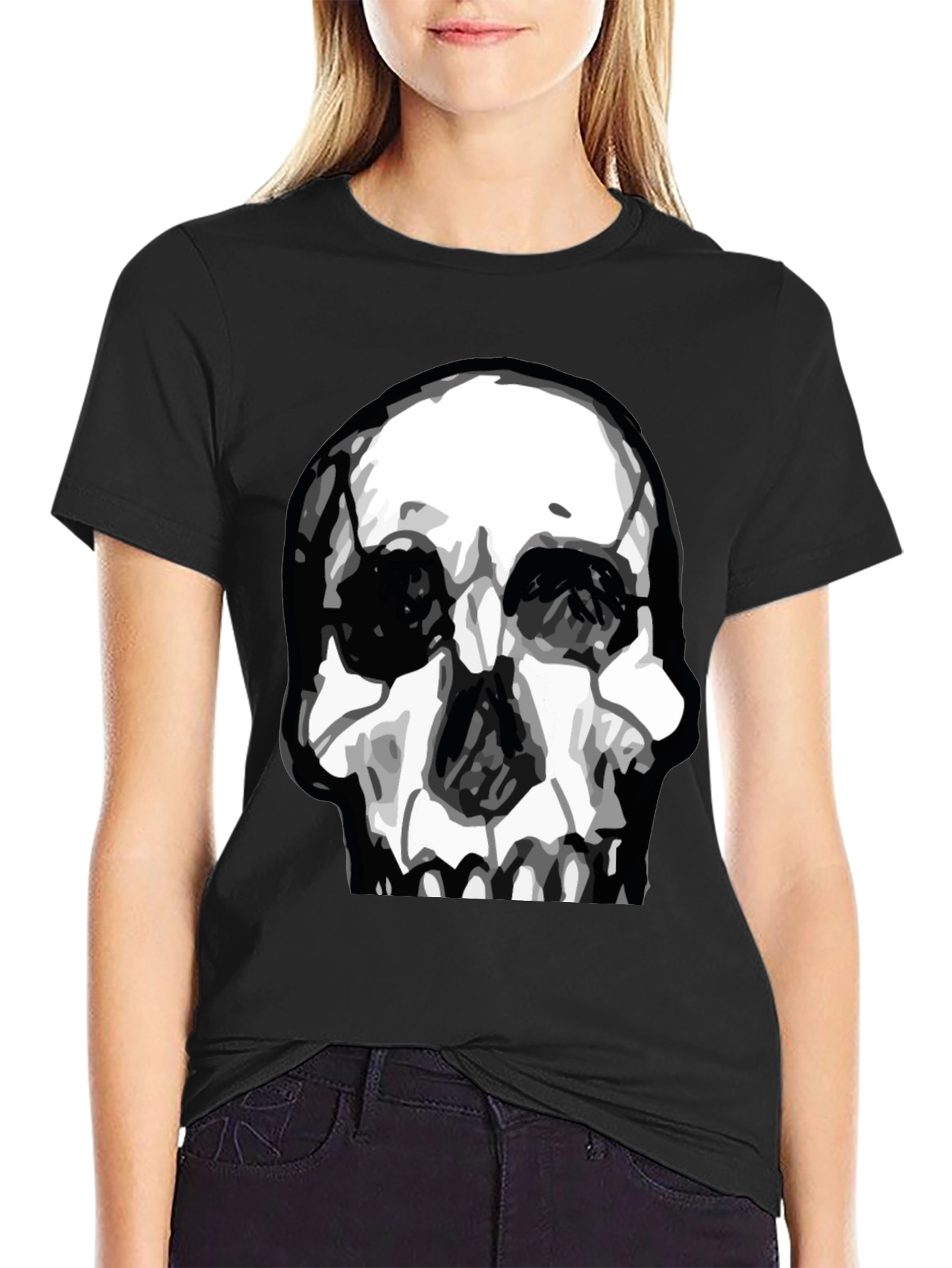 Skull Graphic T-Shirt - Black Cotton Tee