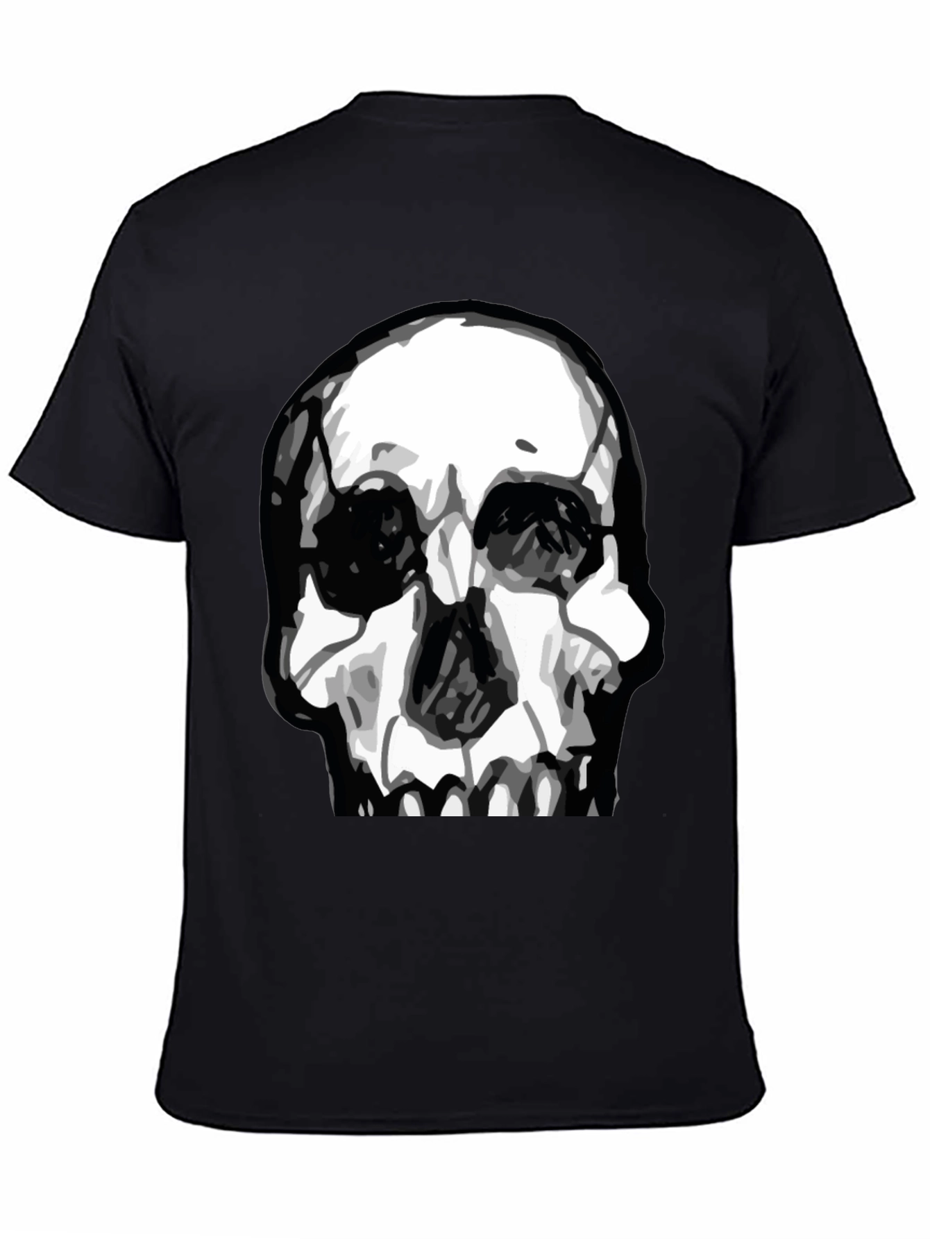 Skull Graphic T-Shirt - Black Cotton Tee