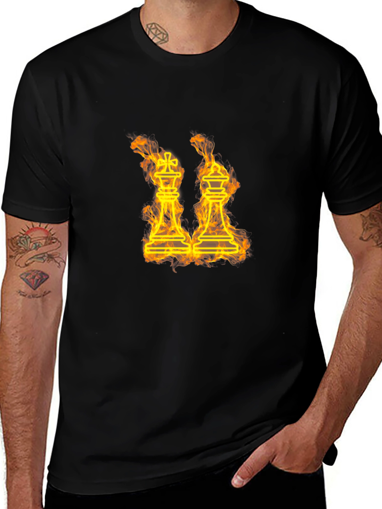 Fiery Chess Kings Graphic Tee