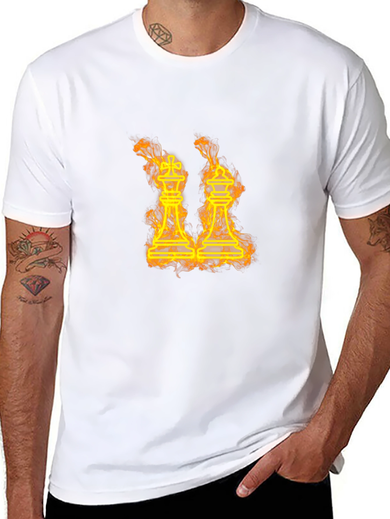 Fiery Chess Kings Graphic Tee