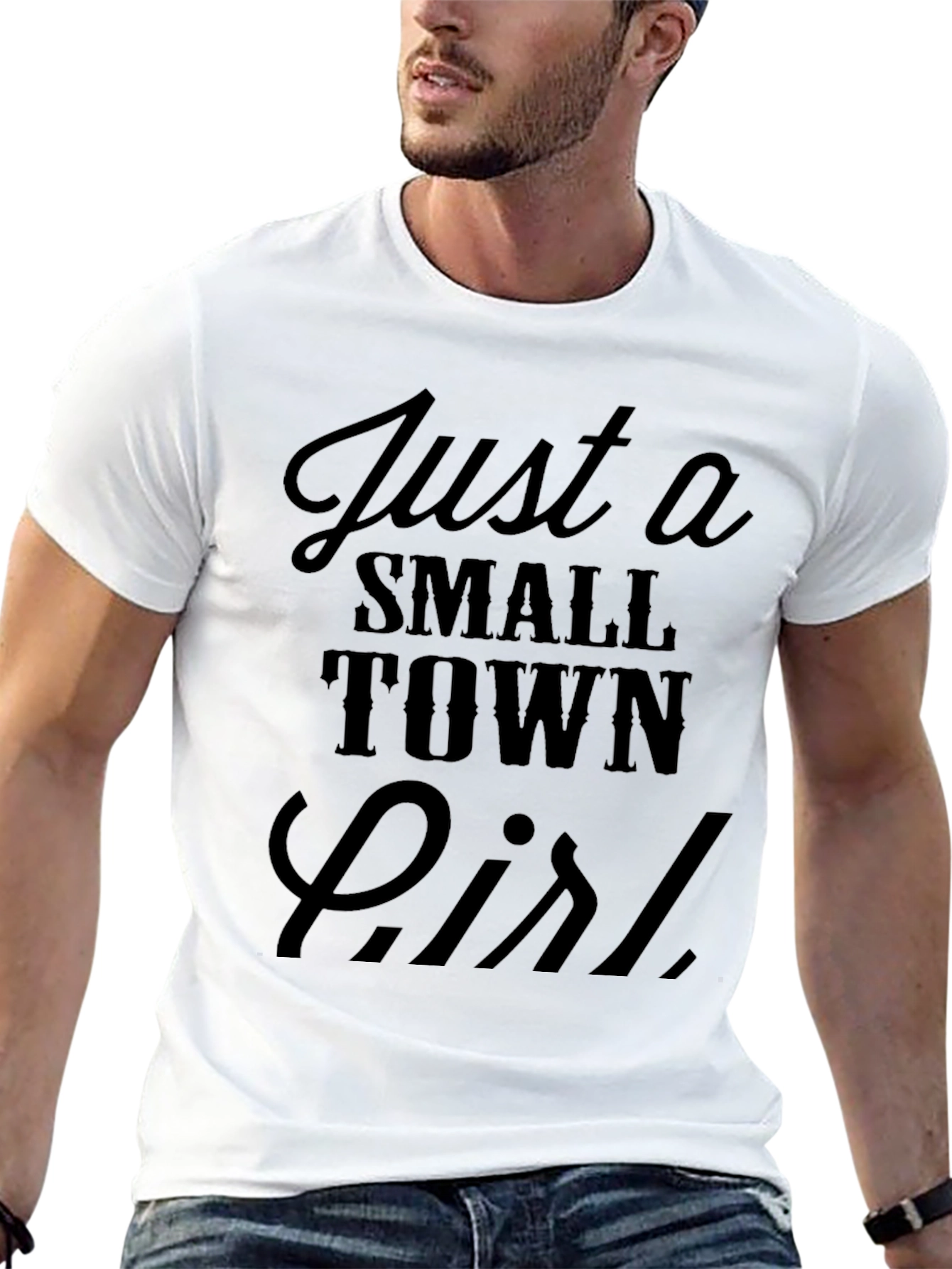 Just A Small Town Girl Black Graphic T-Shirt