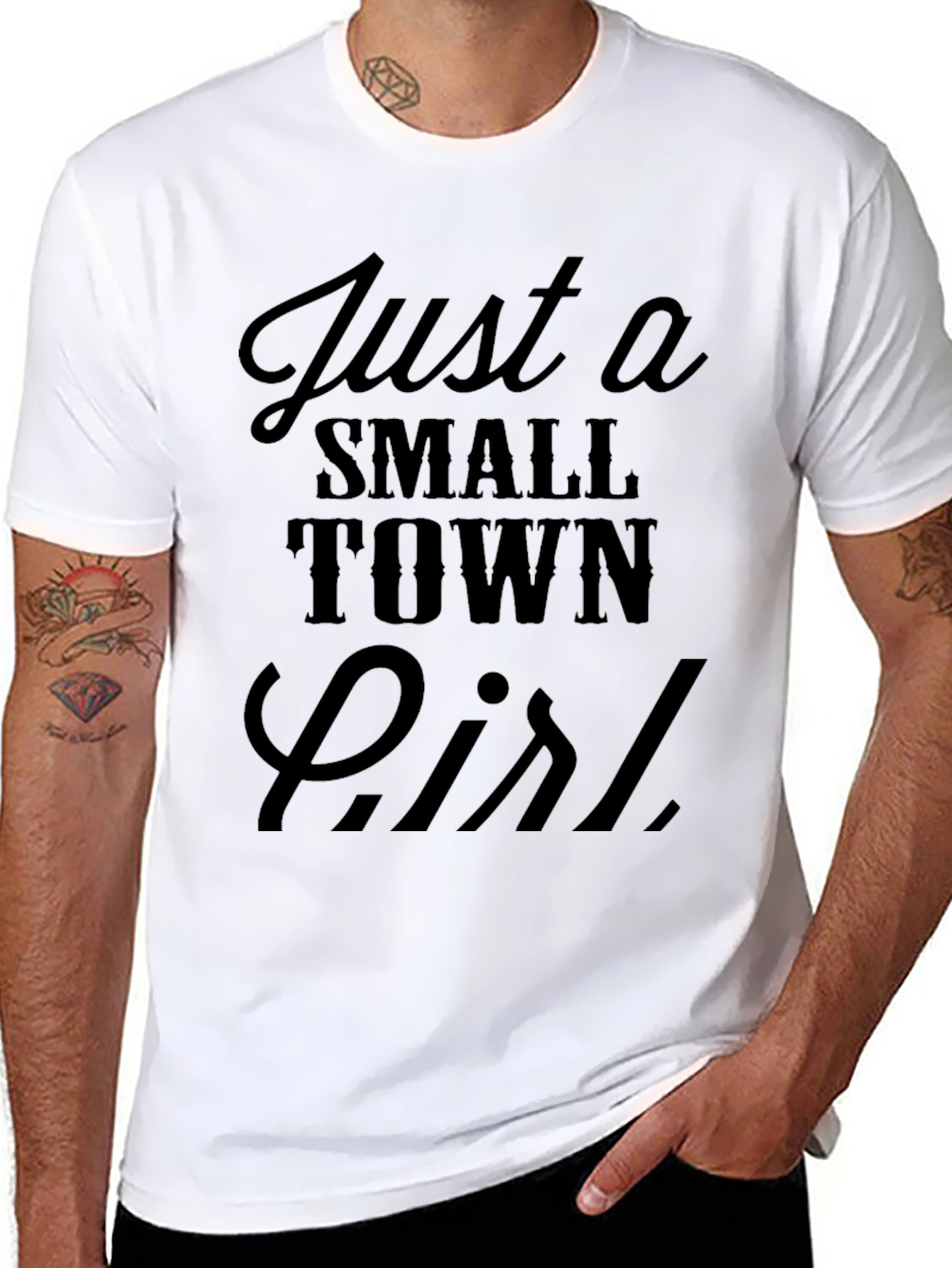 Just A Small Town Girl Black Graphic T-Shirt