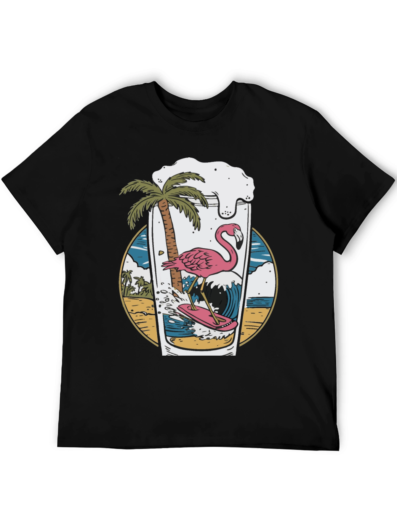 Tropical Flamingo Beer T-Shirt