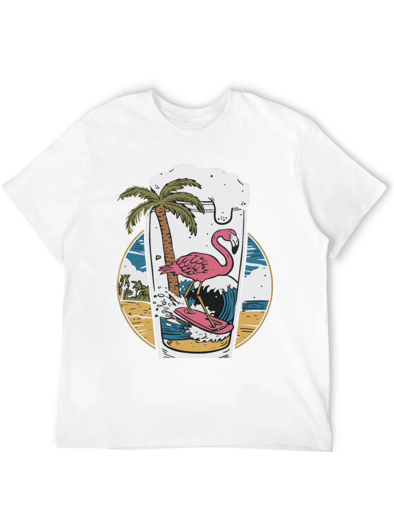Tropical Flamingo Beer T-Shirt